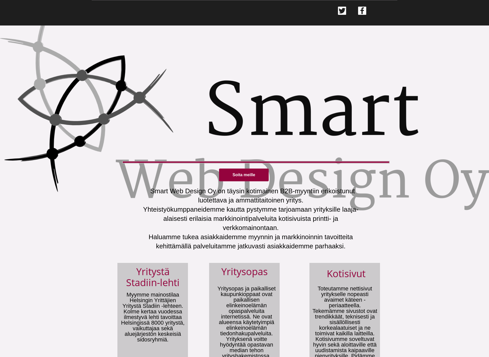 Skärmdump för smartwebdesign.fi