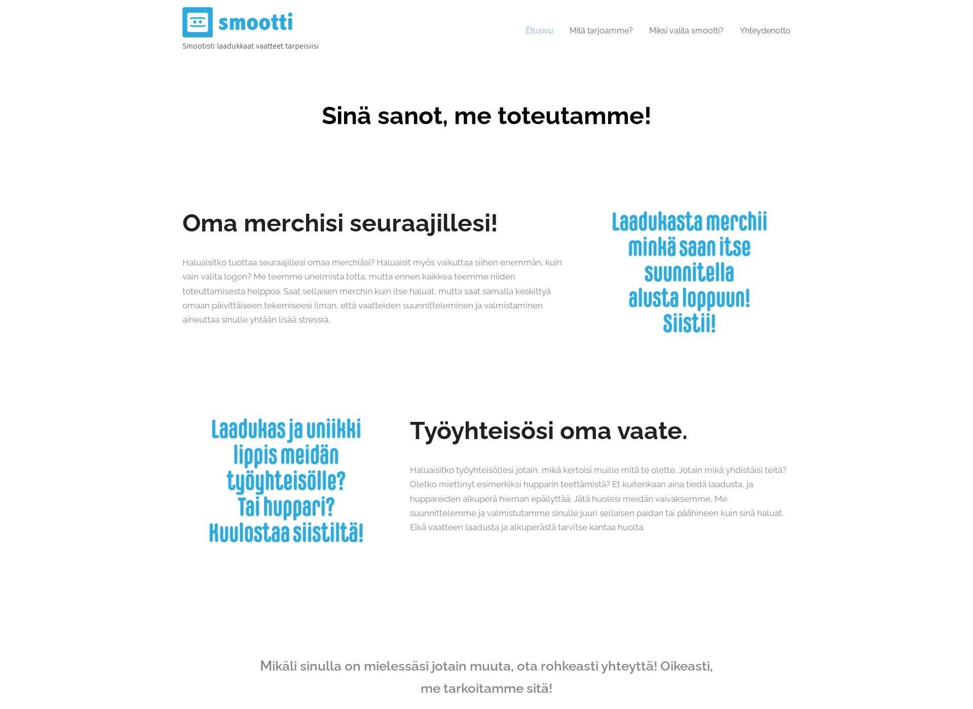 Skärmdump för smootti.fi