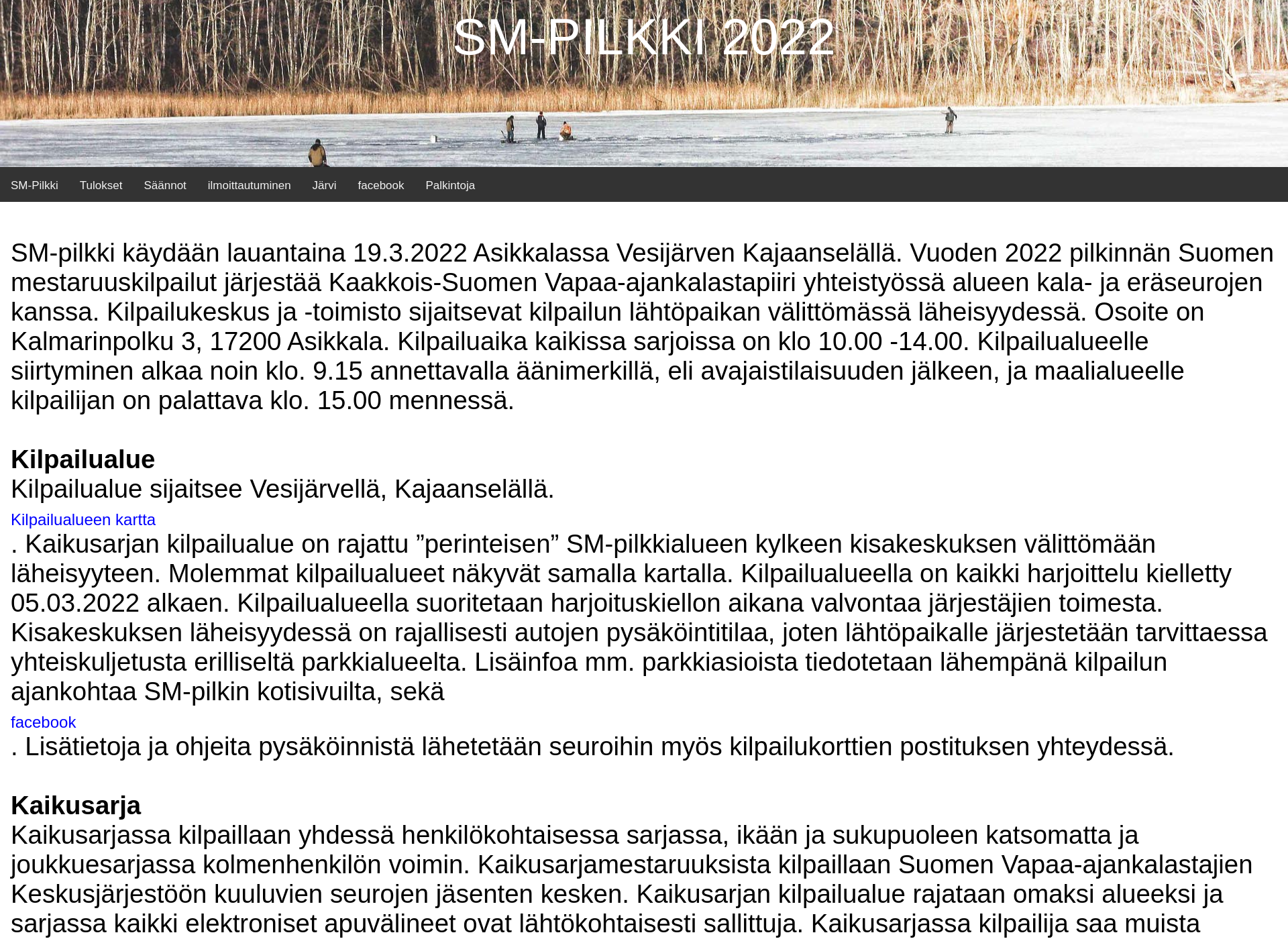 Skärmdump för smpilkki2022.fi
