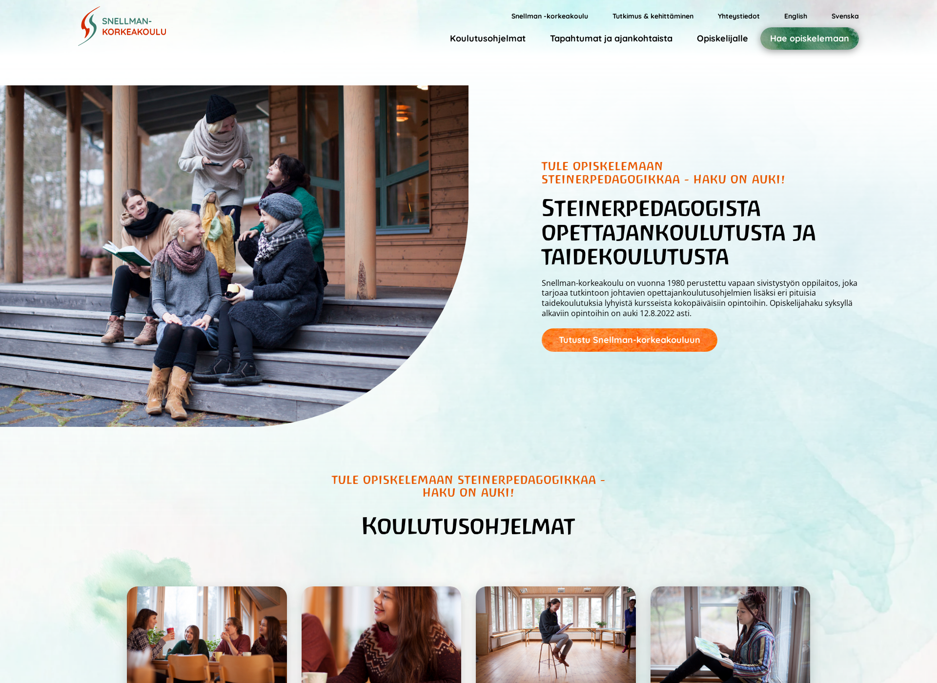 Skärmdump för snellman-korkeakoulu.fi