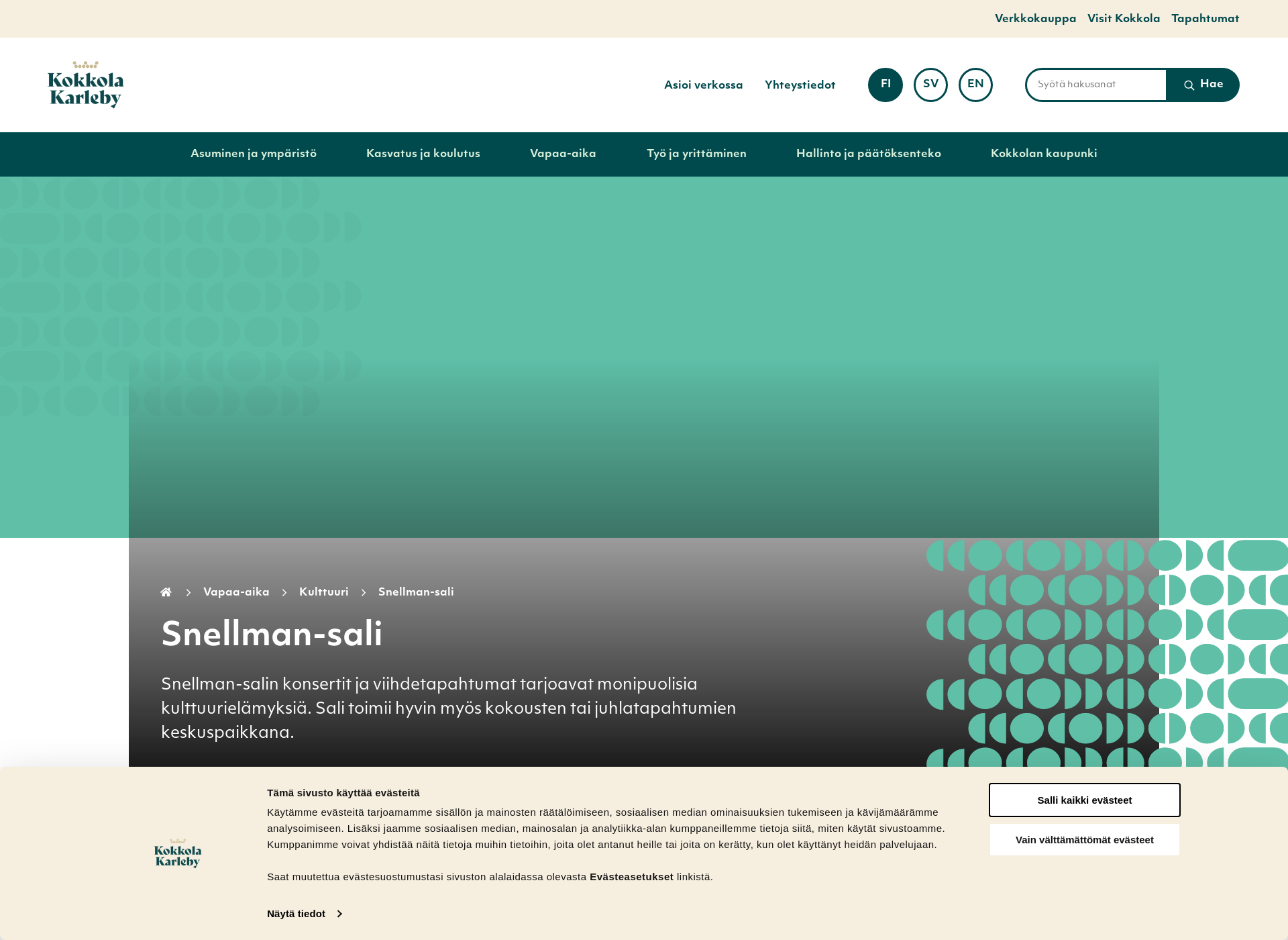 Screenshot for snellman-sali.fi