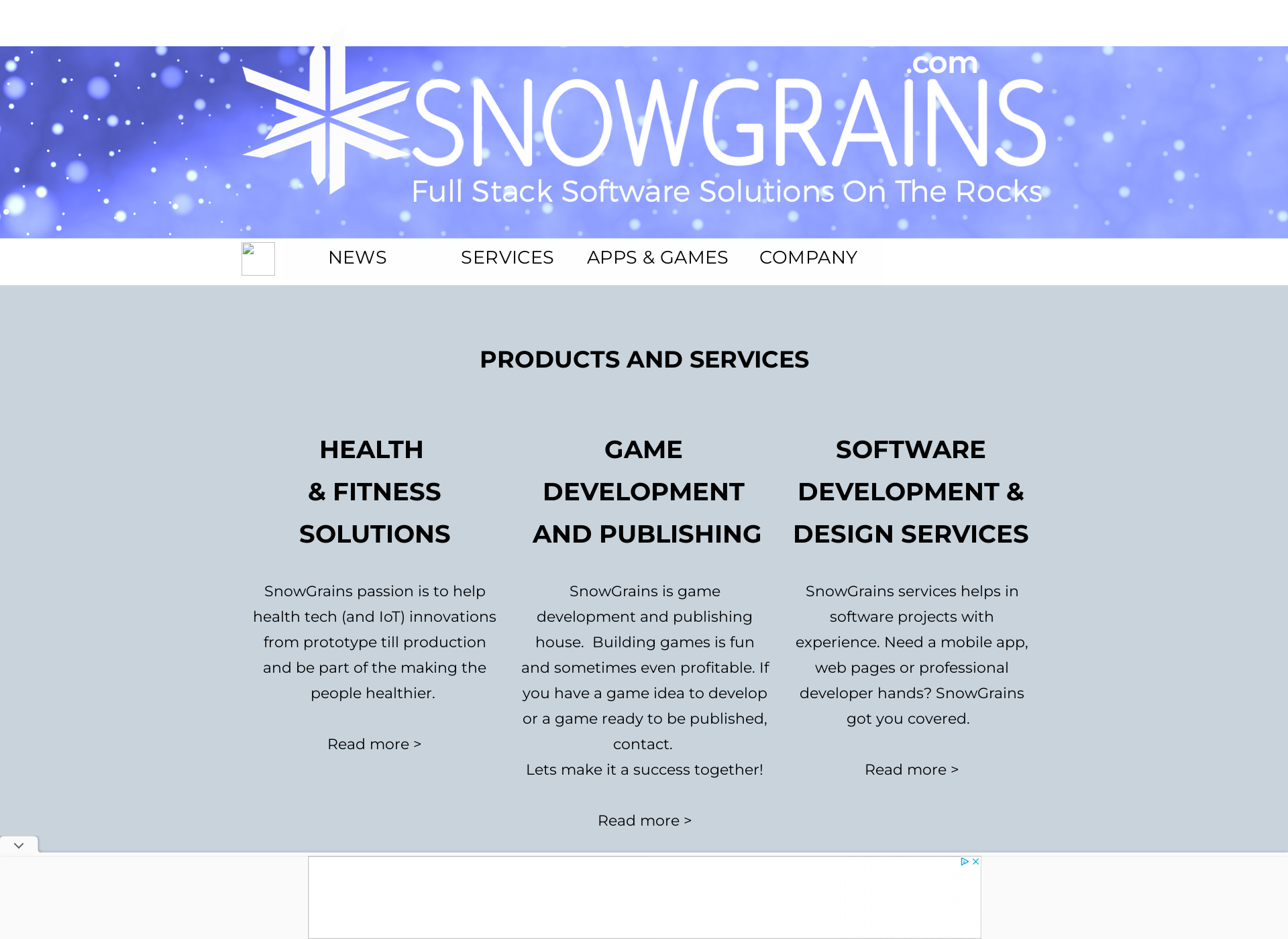 Skärmdump för snowgrains.com