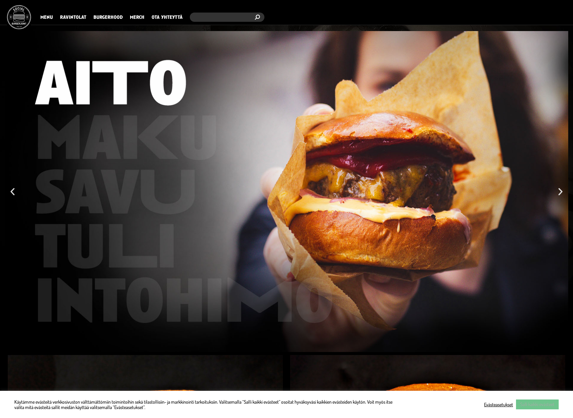 Skärmdump för socialburgerjoint.fi