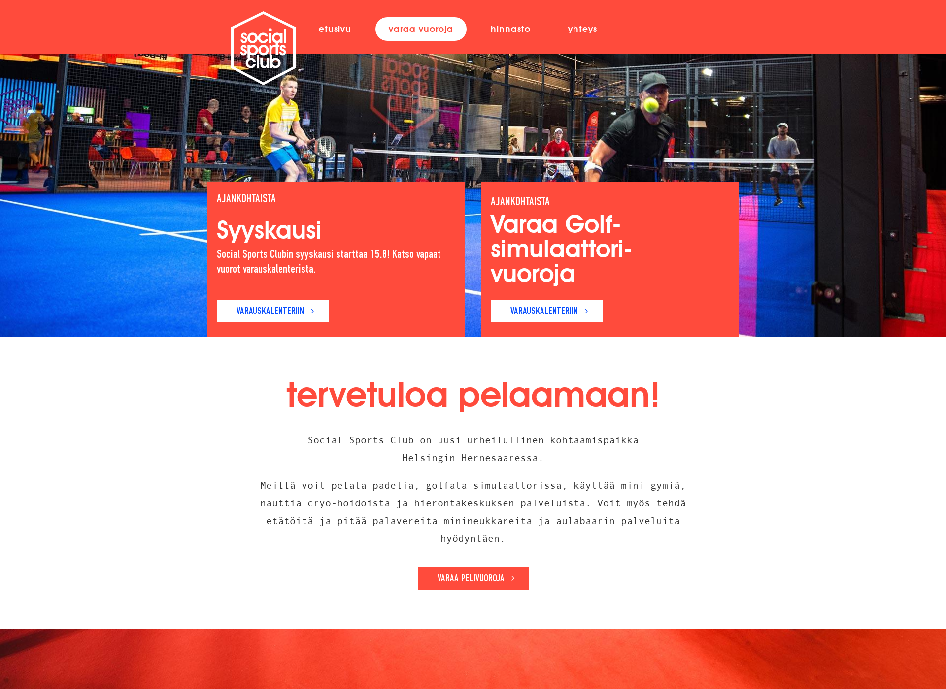 Skärmdump för socialsportsclub.fi
