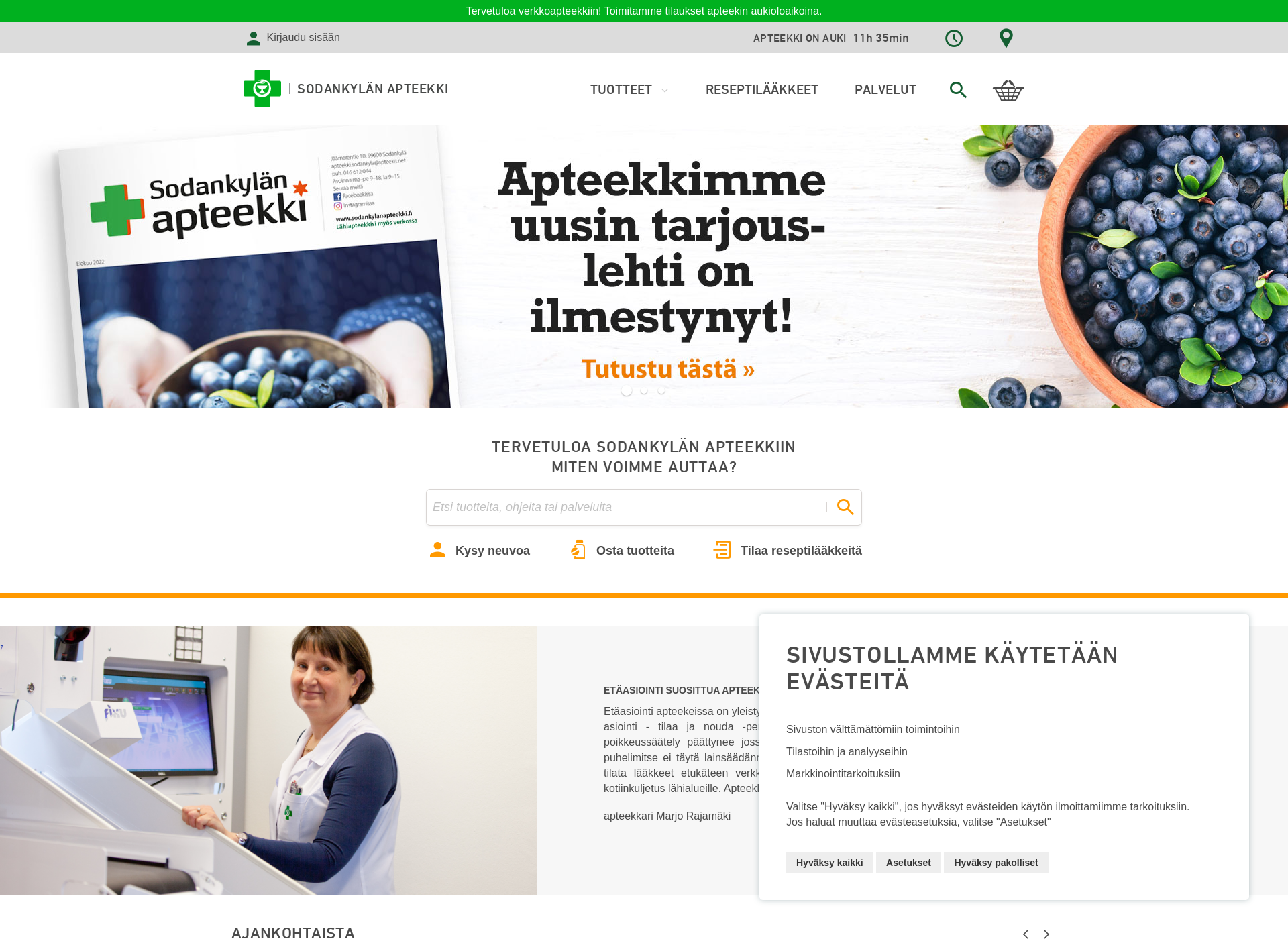 Screenshot for sodankylanapteekki.fi