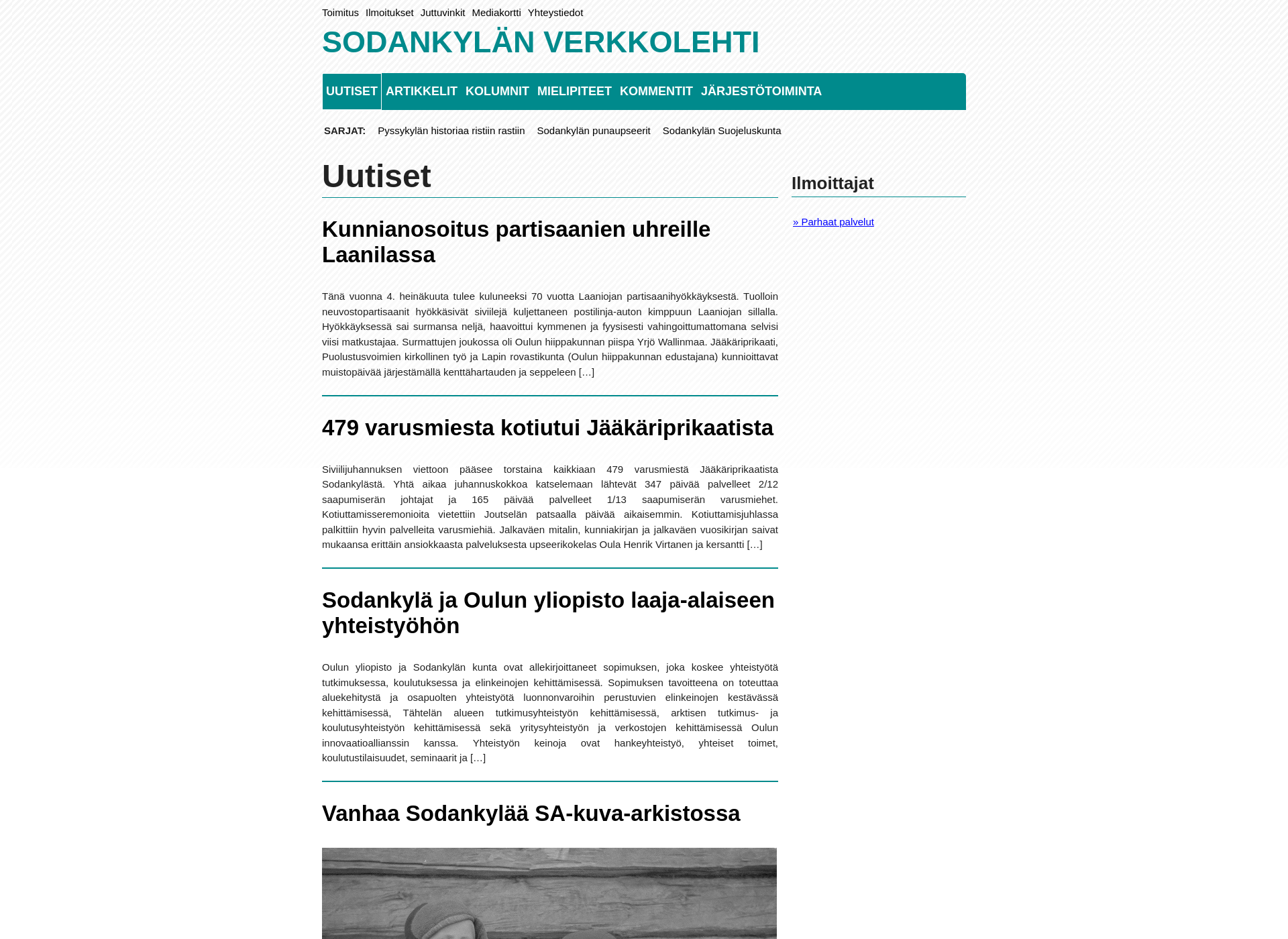 Screenshot for sodankylanverkkolehti.fi
