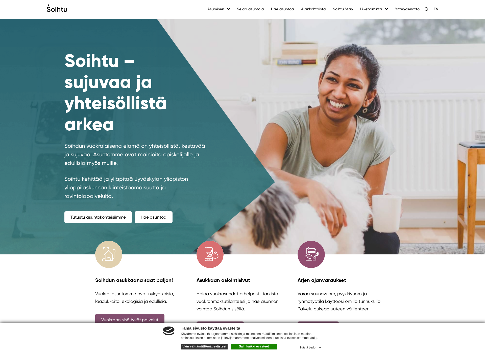 Skärmdump för soihtu.fi
