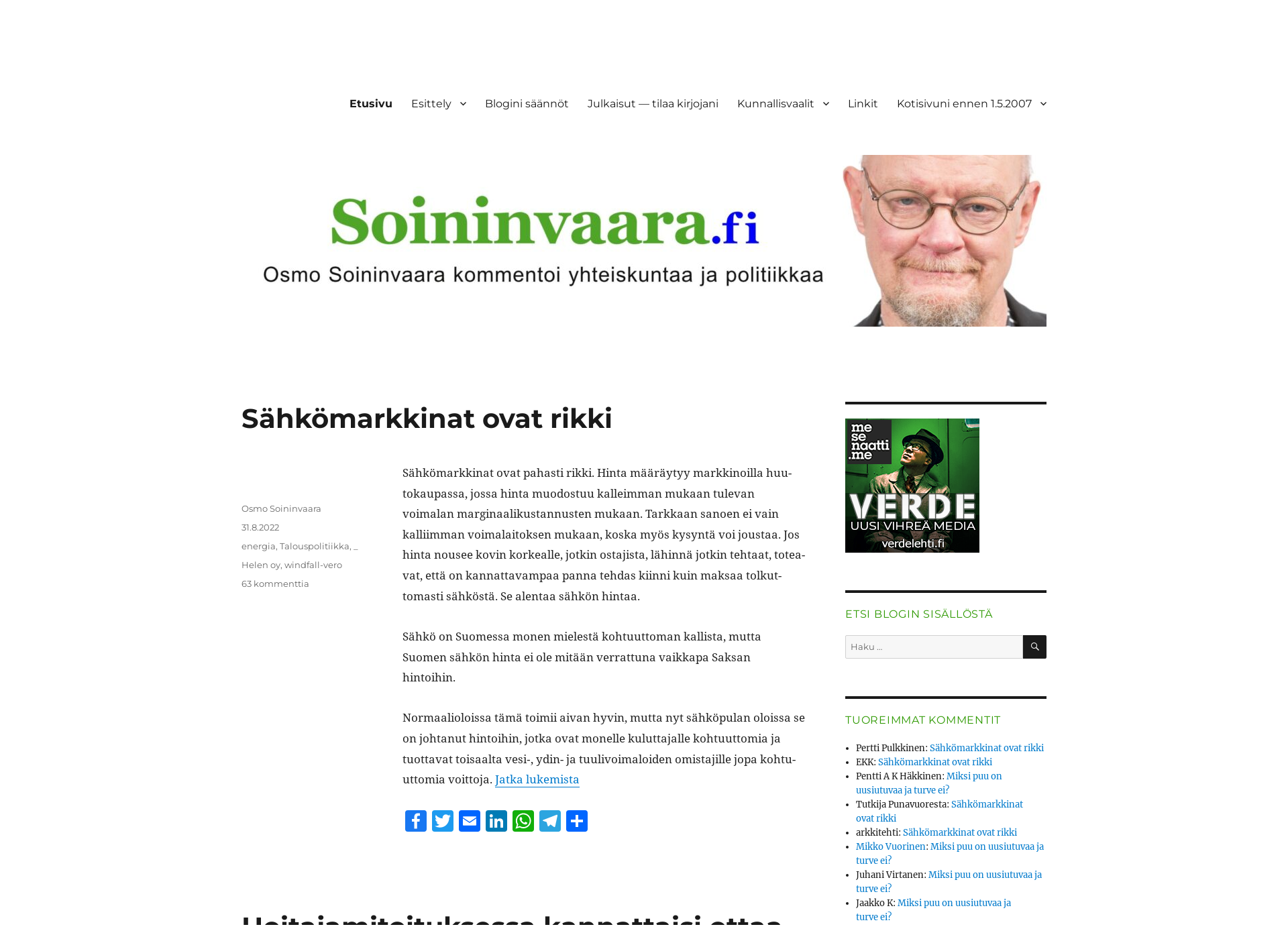 Screenshot for soininvaara.fi
