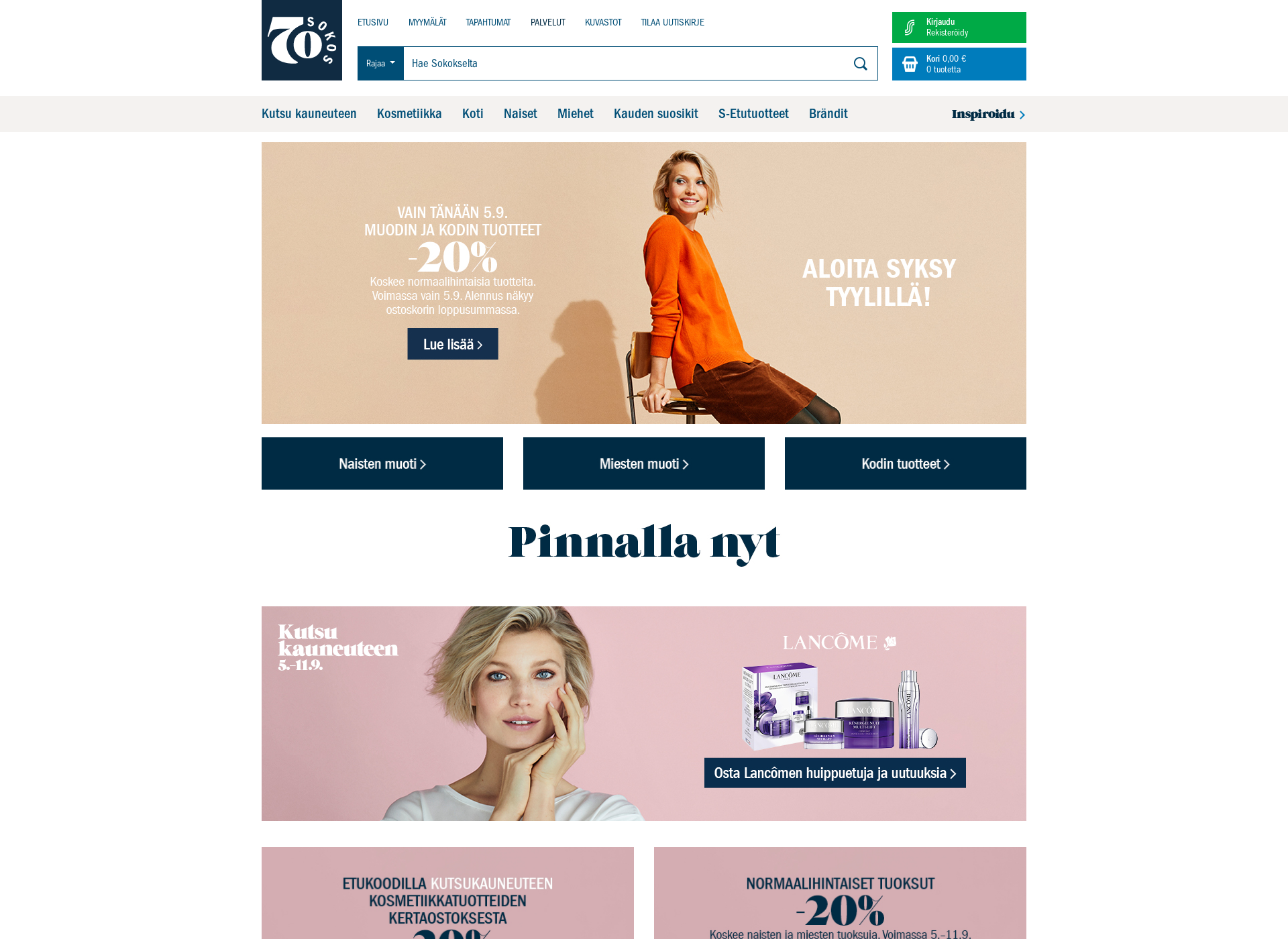 Screenshot for sokos.fi