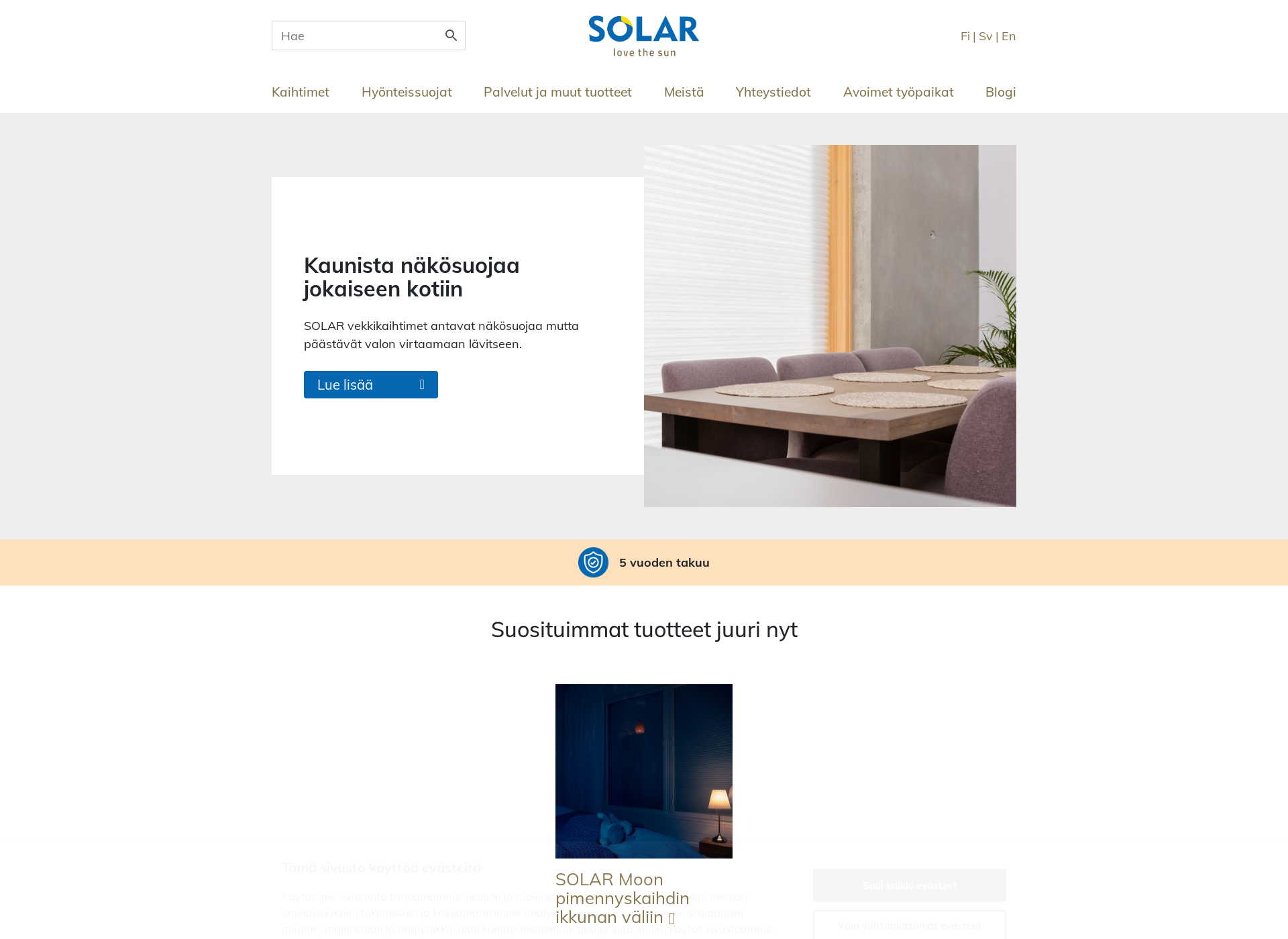 Screenshot for solar-kaihdin.fi