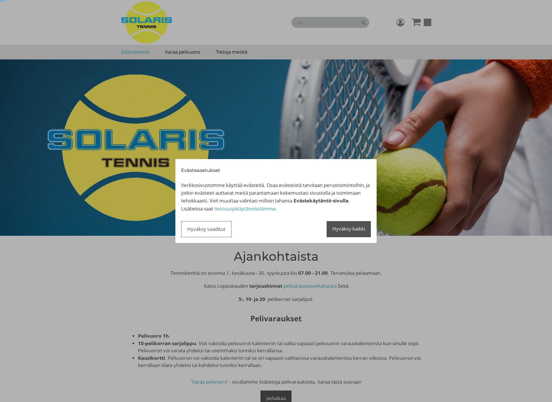 Screenshot for solaris-tennis.fi