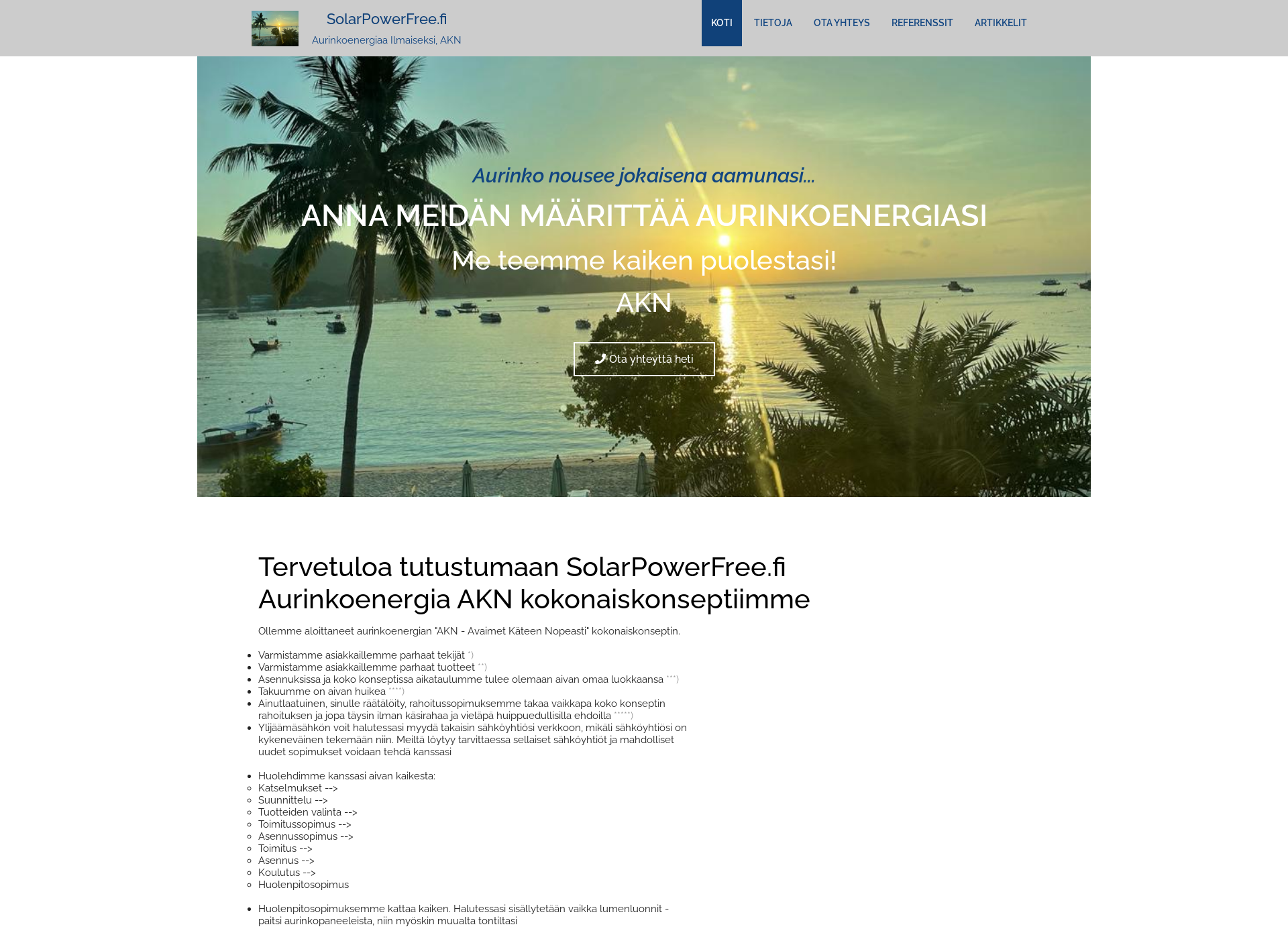 Skärmdump för solarpowerfree.fi