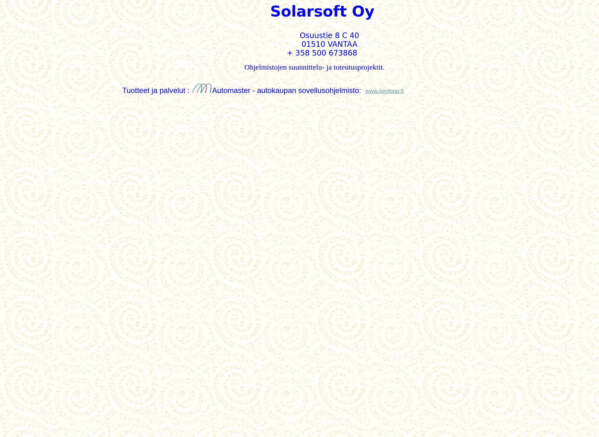 Skärmdump för solarsoft.fi
