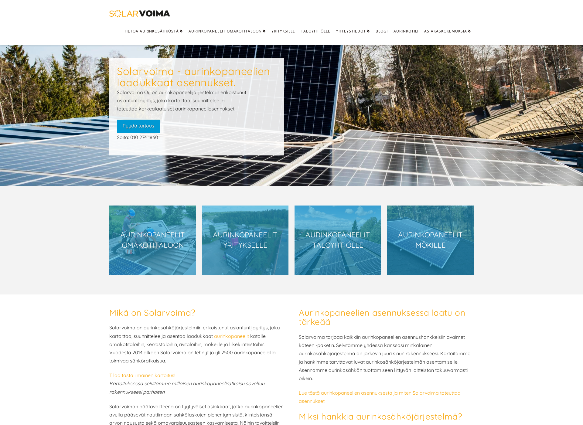 Skärmdump för solarverkkokauppa.fi
