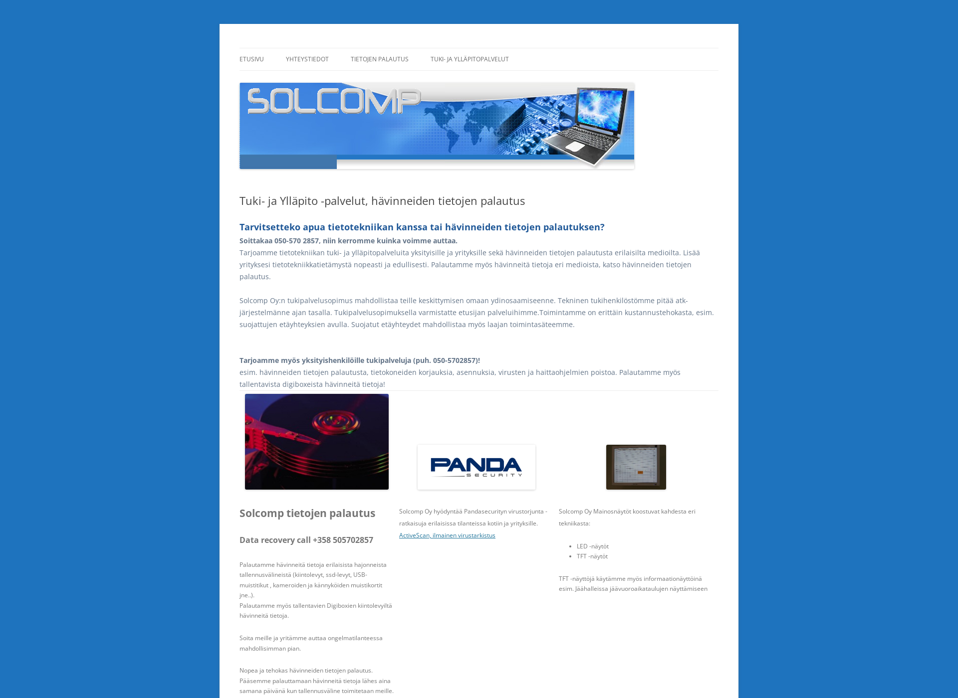 Screenshot for solcomp.fi