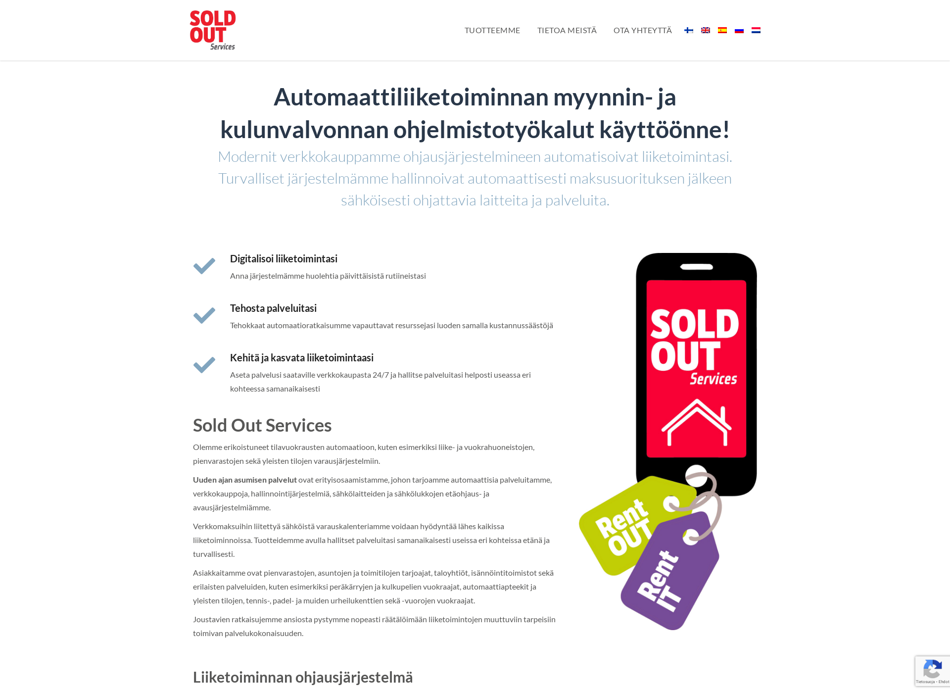 Screenshot for soldoutservices.fi
