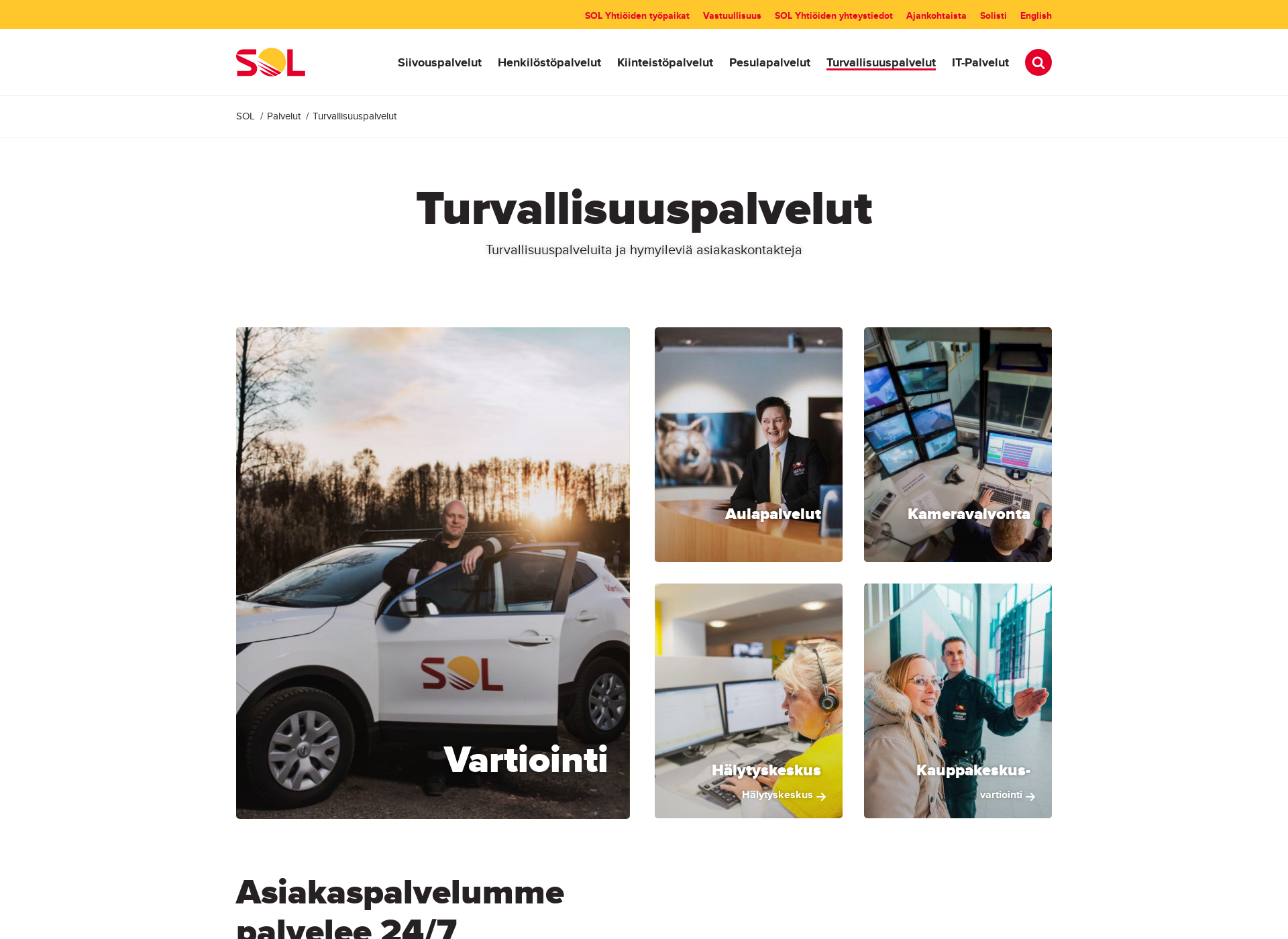 Screenshot for solturvallisuuspalvelut.fi
