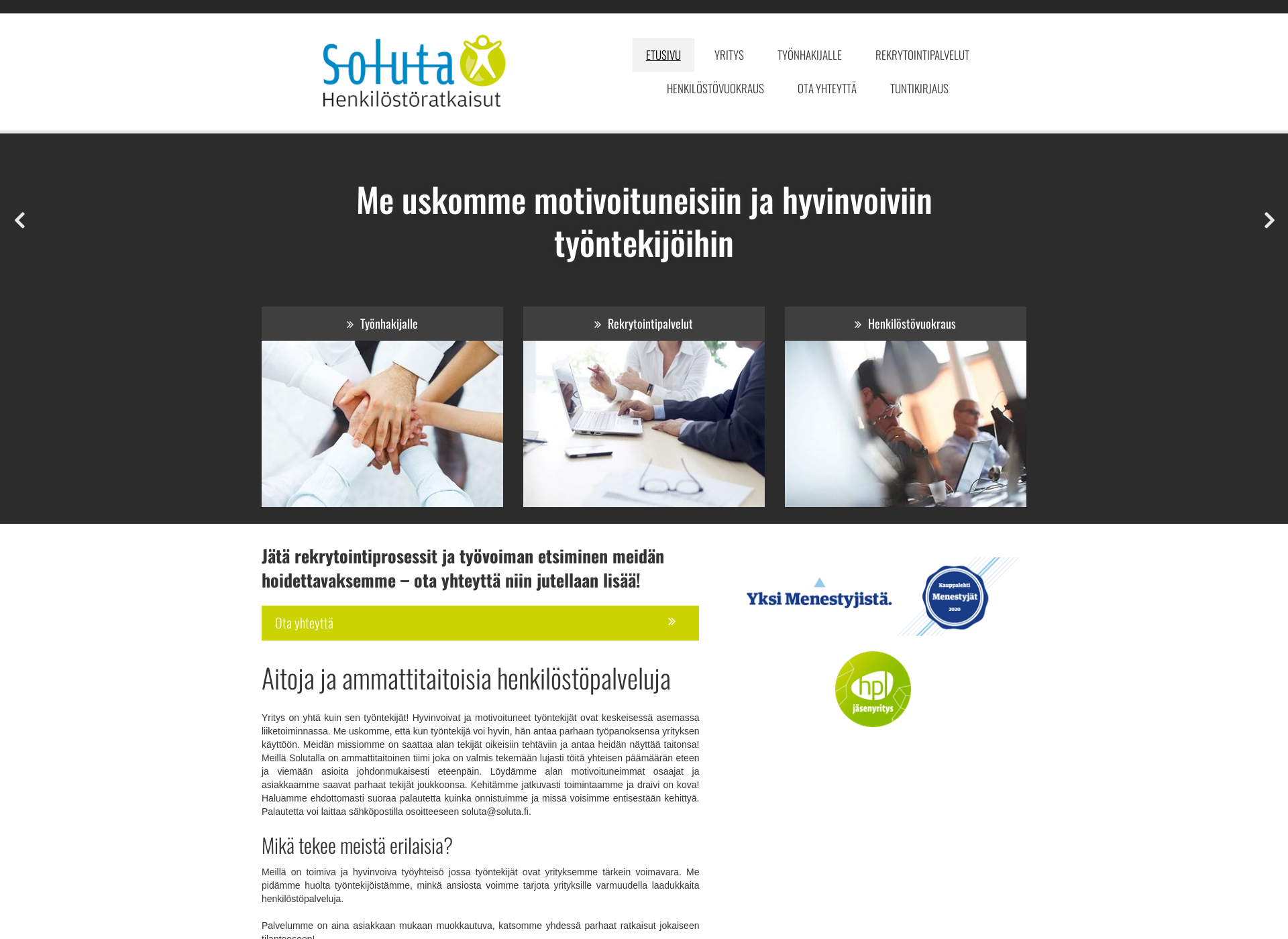 Screenshot for soluta.fi