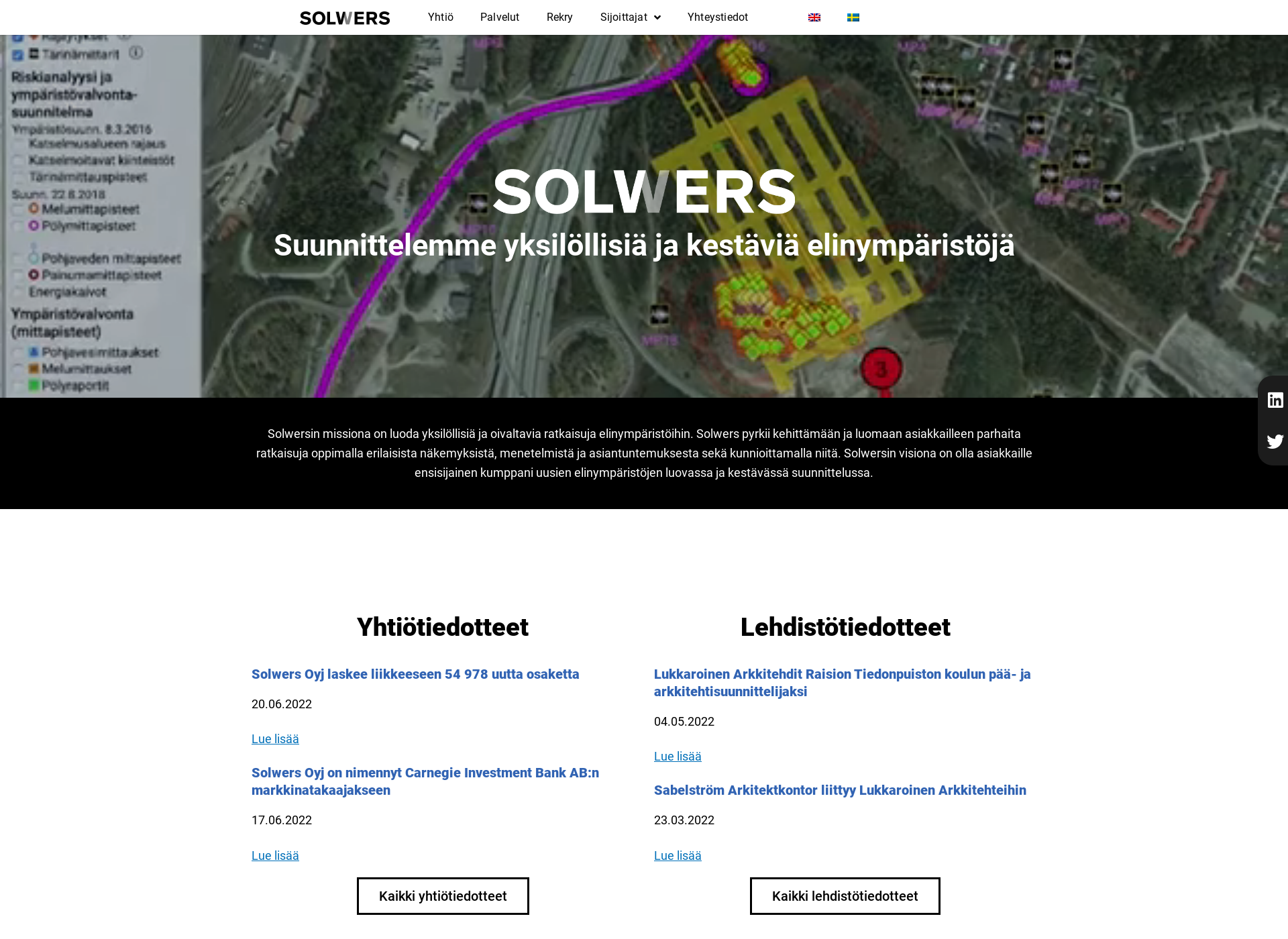 Skärmdump för solwers.fi