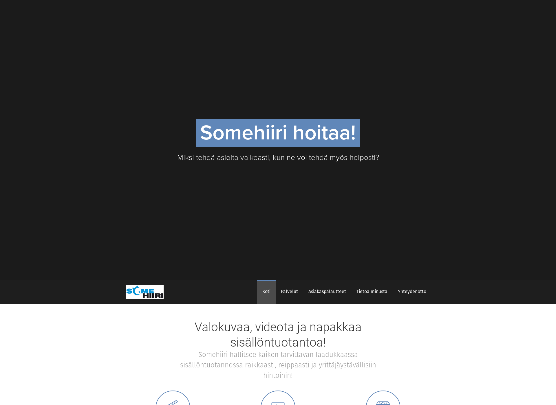 Skärmdump för somehiiri.fi