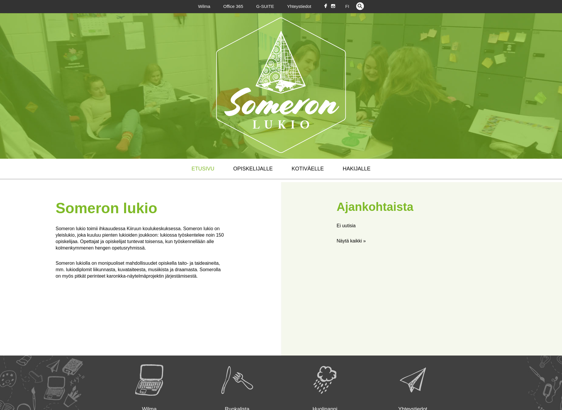 Skärmdump för someronlukio.fi