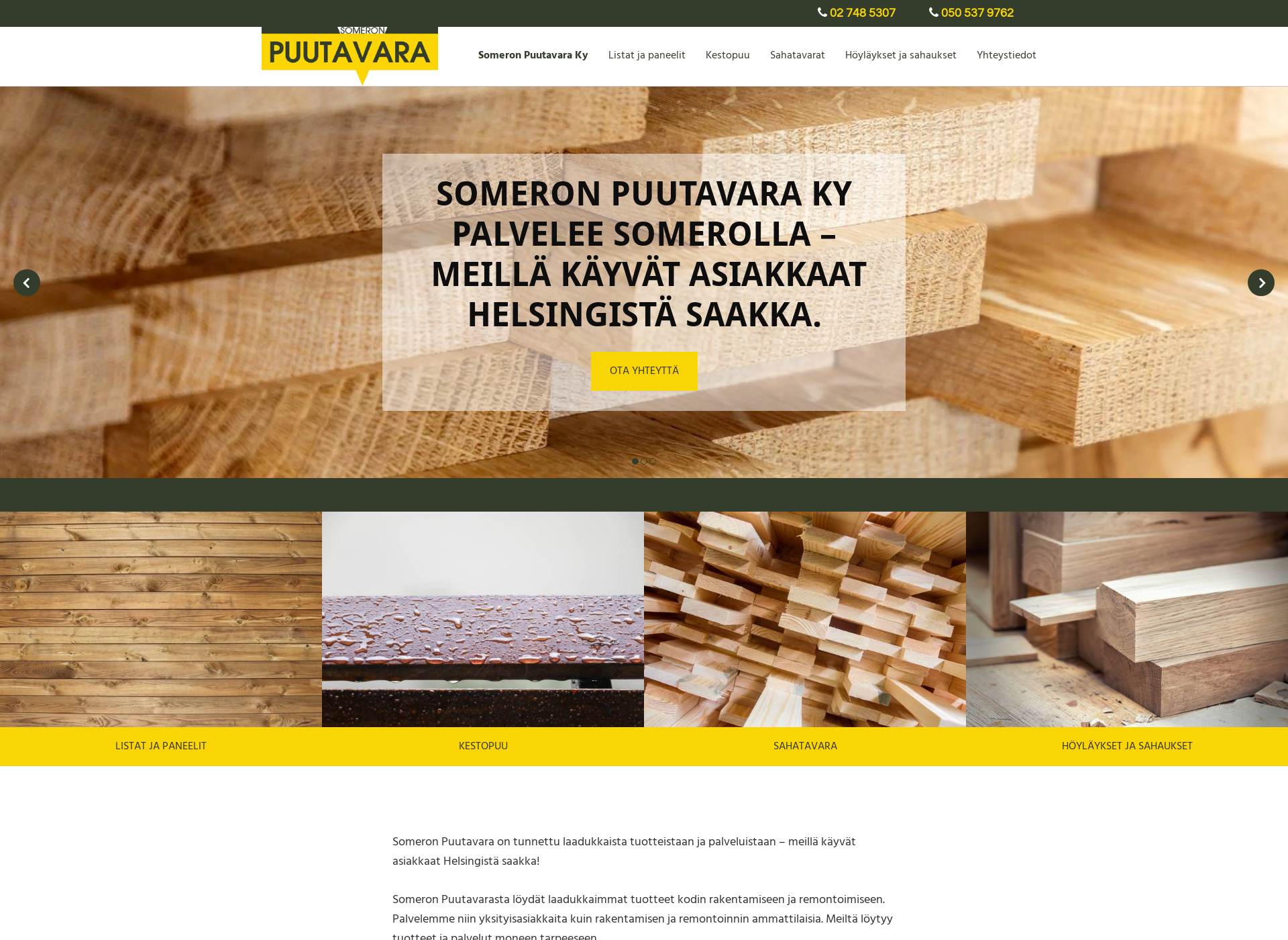 Screenshot for someronpuutavara.fi