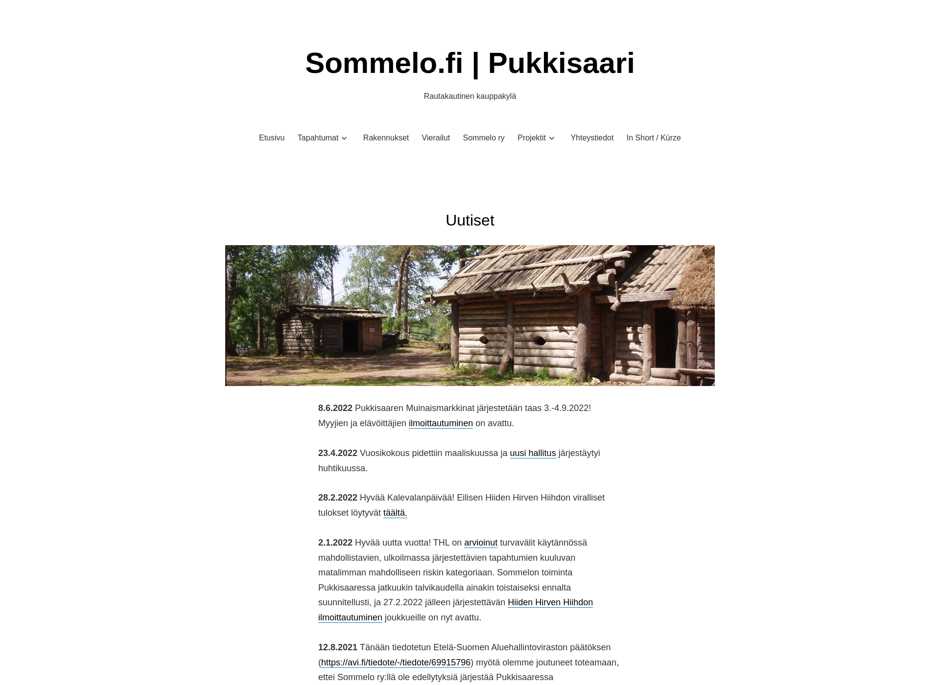 Skärmdump för sommelo.fi