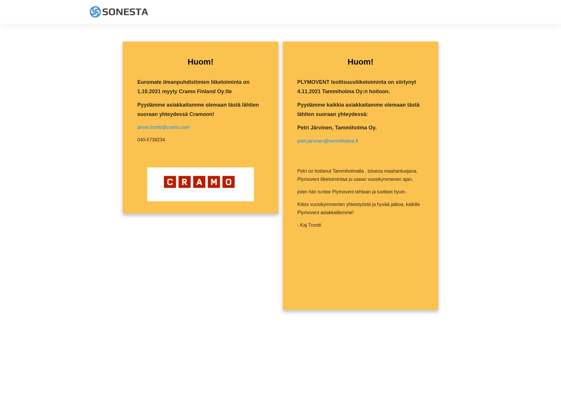 Screenshot for sonesta.fi