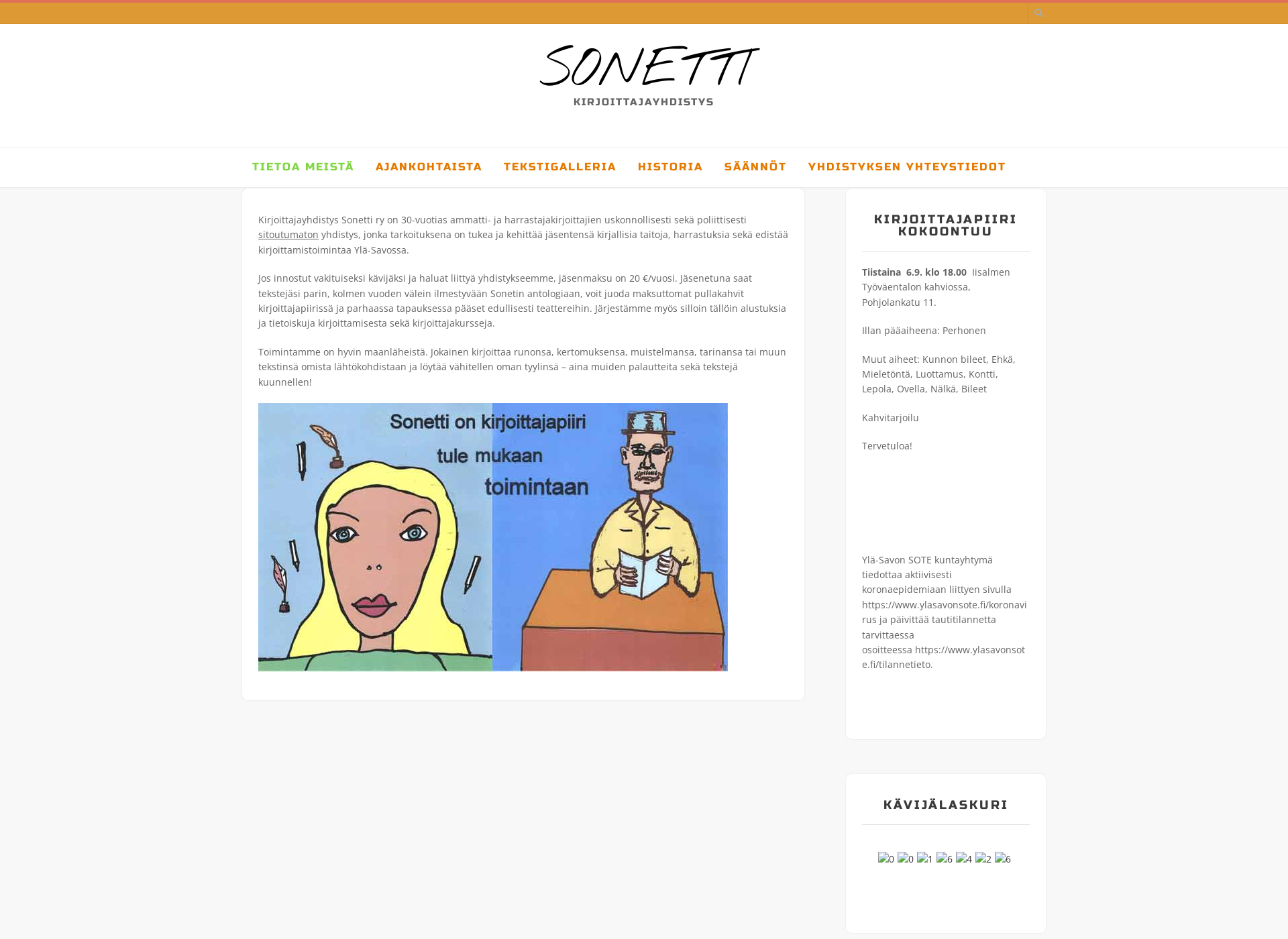 Skärmdump för sonettiry.fi