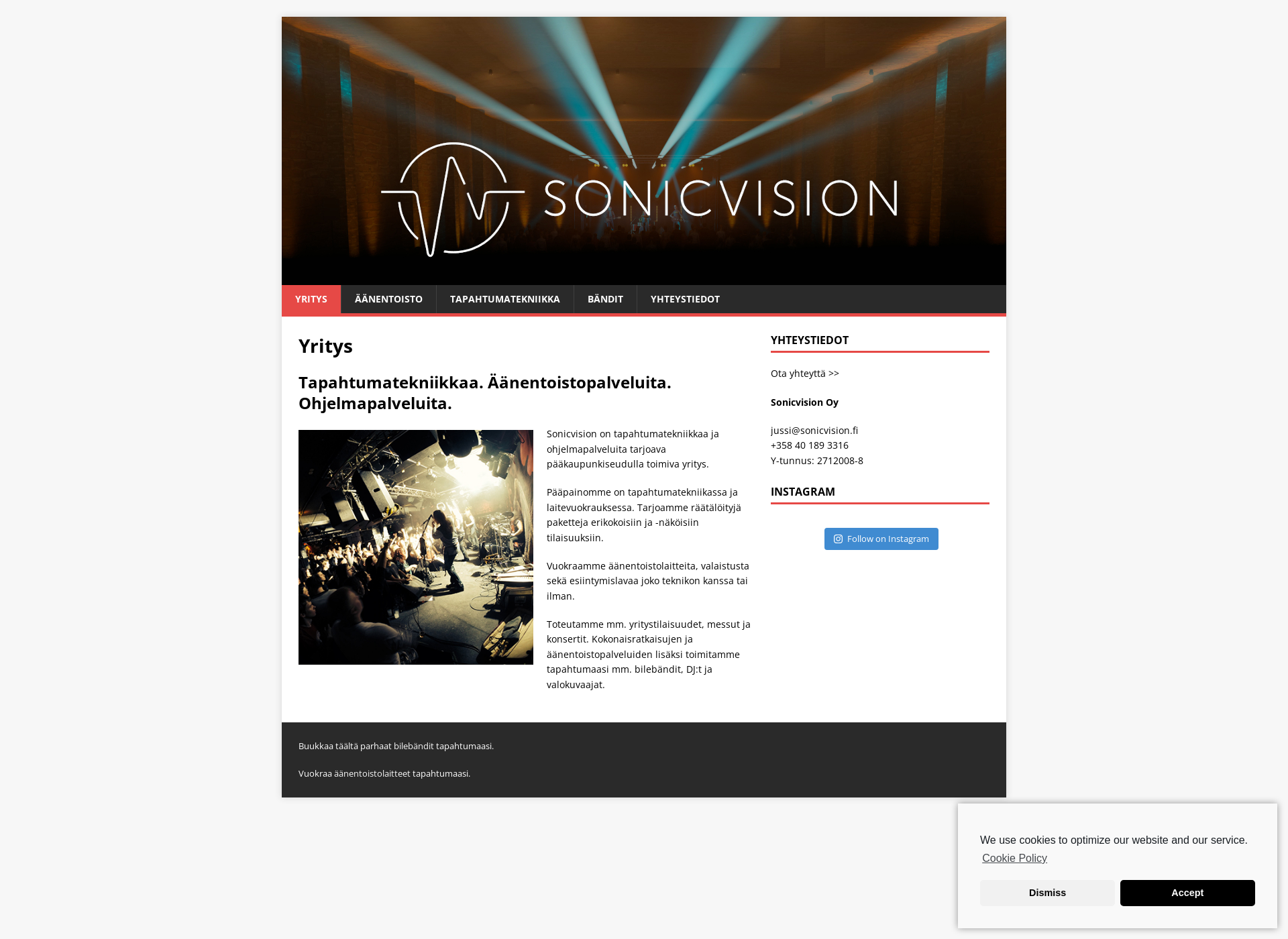 Skärmdump för sonicvision.fi