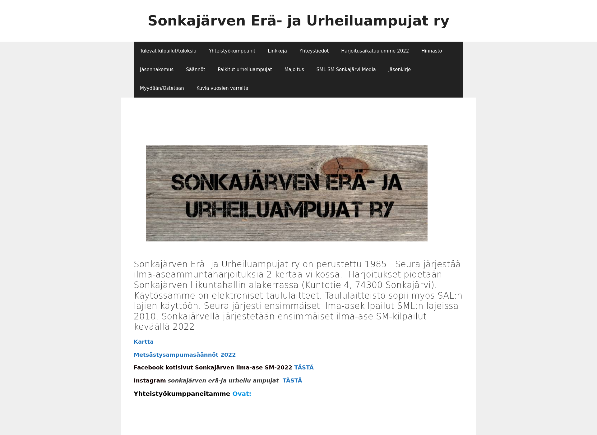 Skärmdump för sonkajarvenera.fi