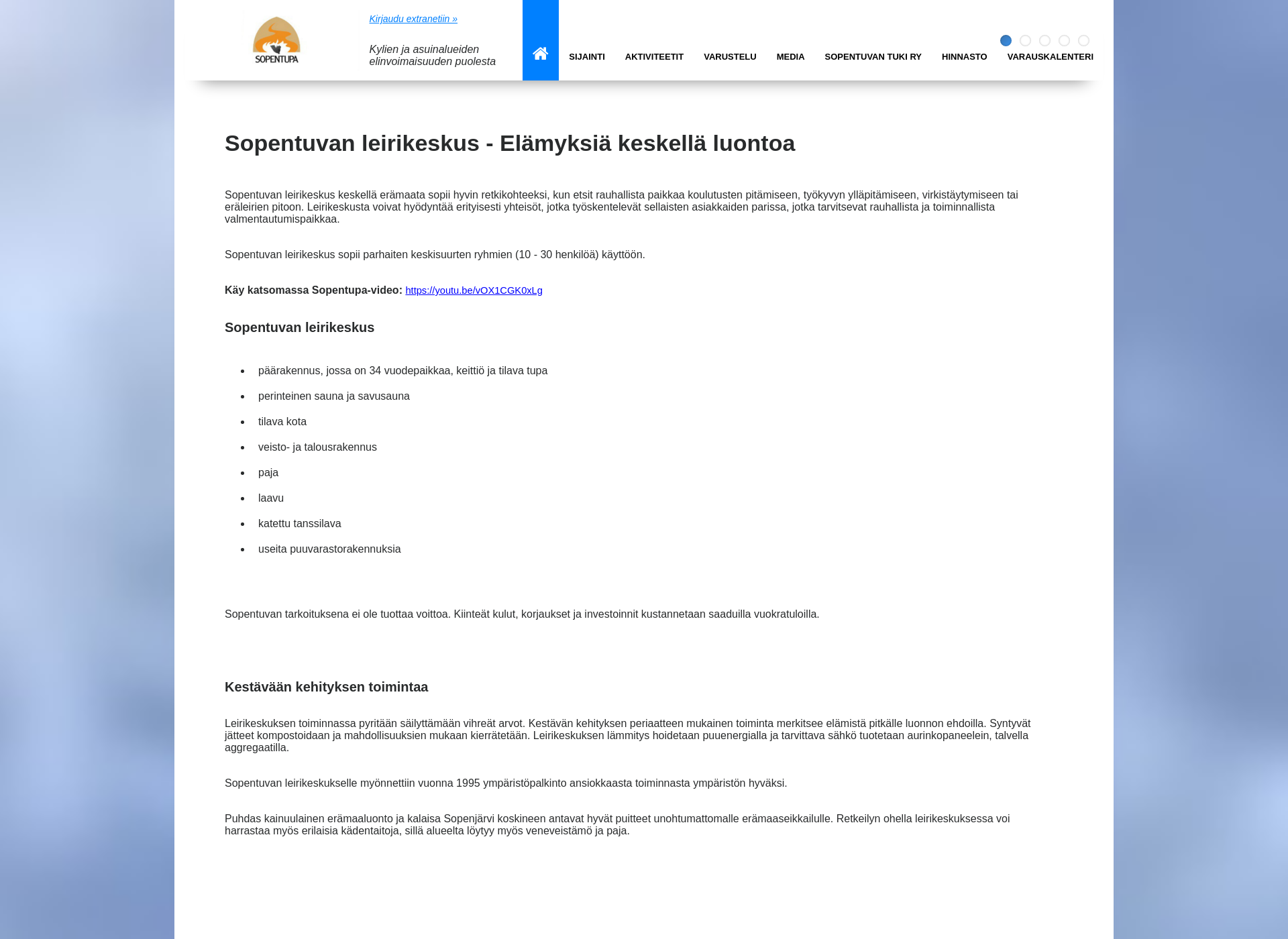 Skärmdump för sopentupa.fi