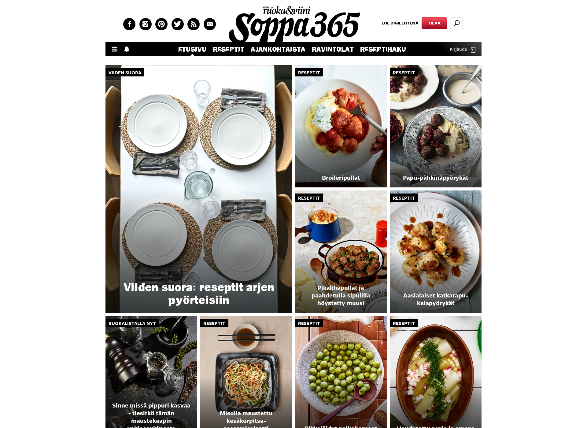 Skärmdump för soppa365.fi
