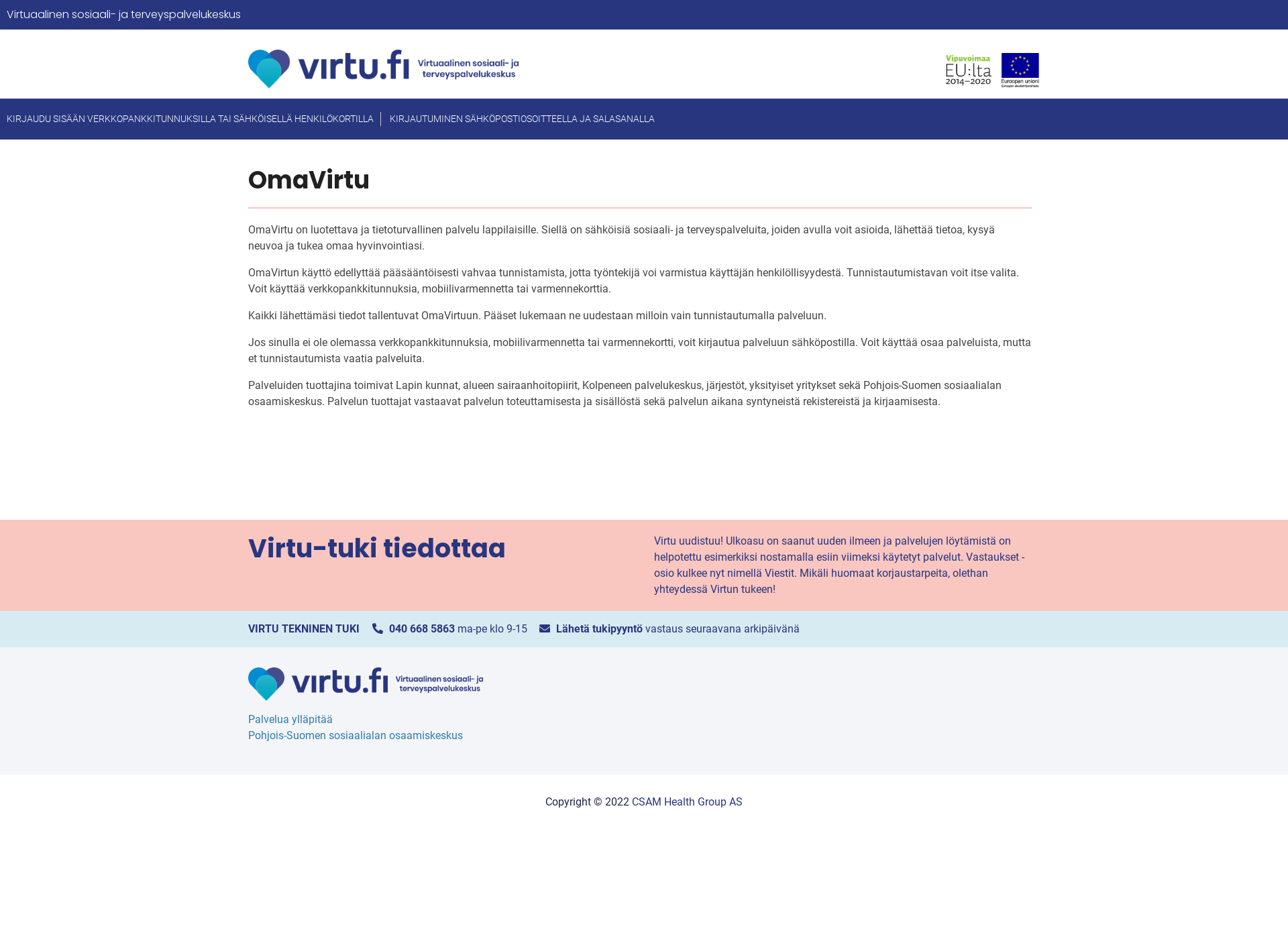 Screenshot for sosiaalijaterveyspalvelut.fi