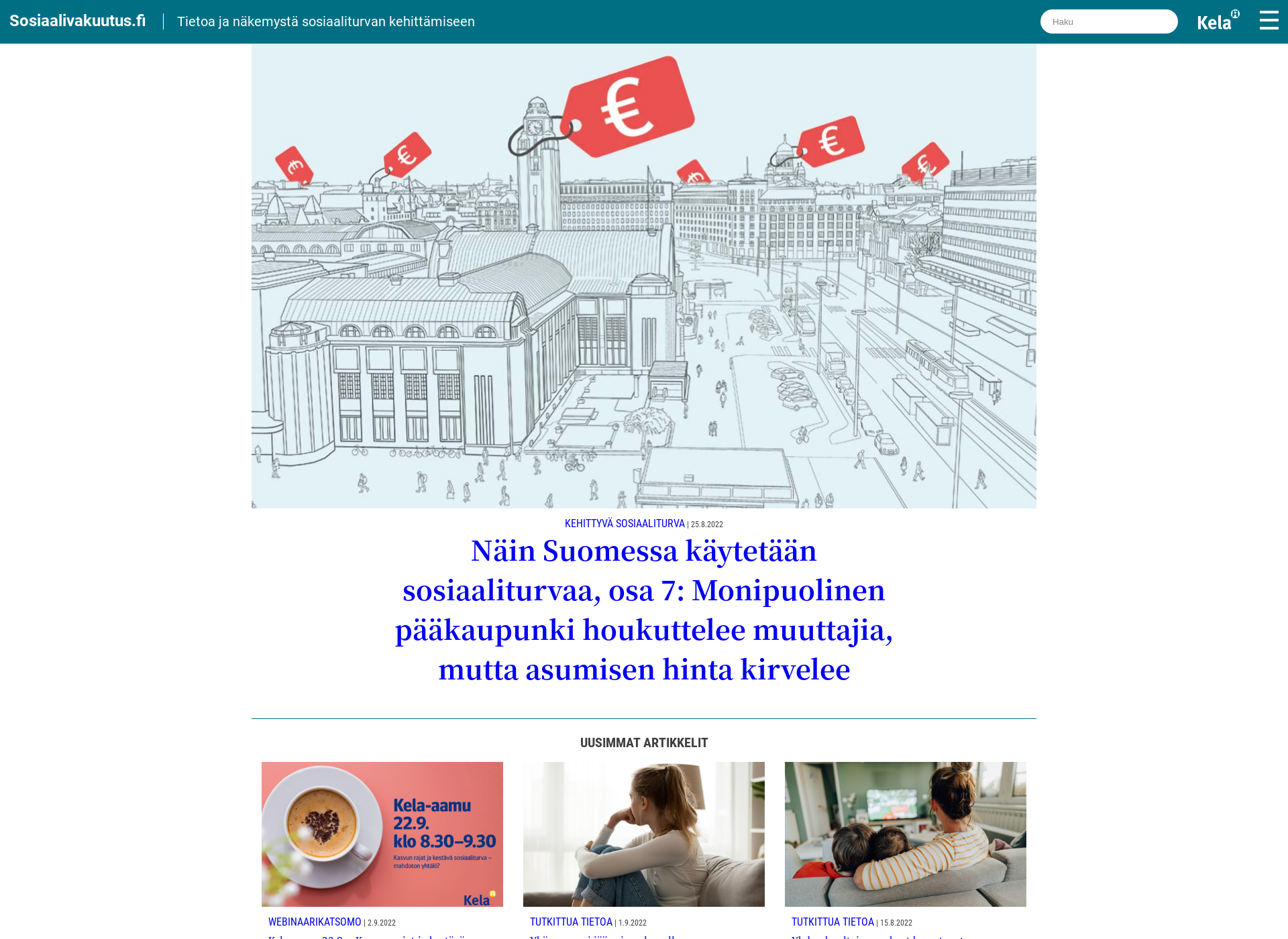 Screenshot for sosiaalivakuutus.fi