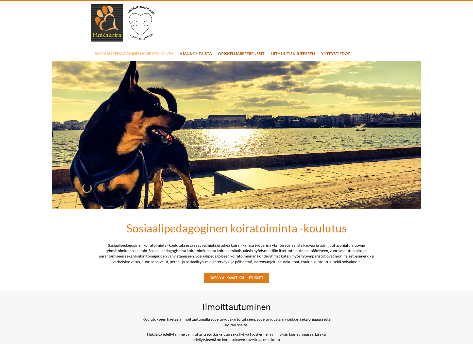Skärmdump för sospedkoira.fi