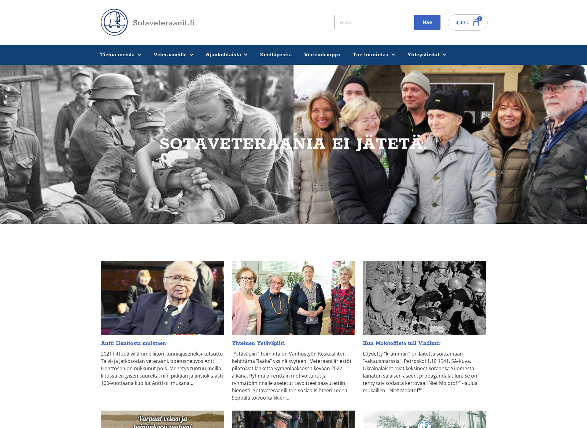 Screenshot for sotaveteraanit.fi