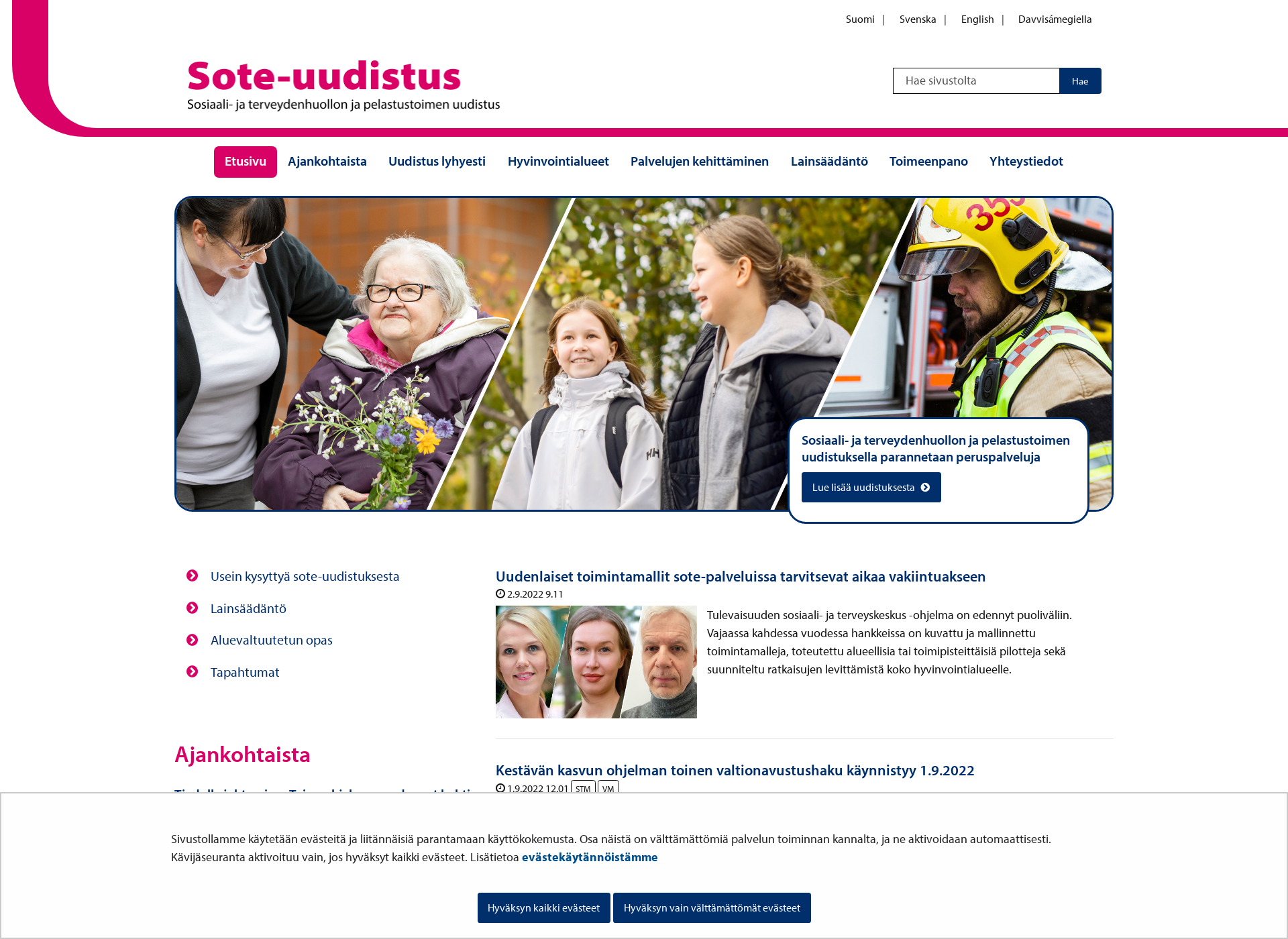 Screenshot for sote-uudistus.fi