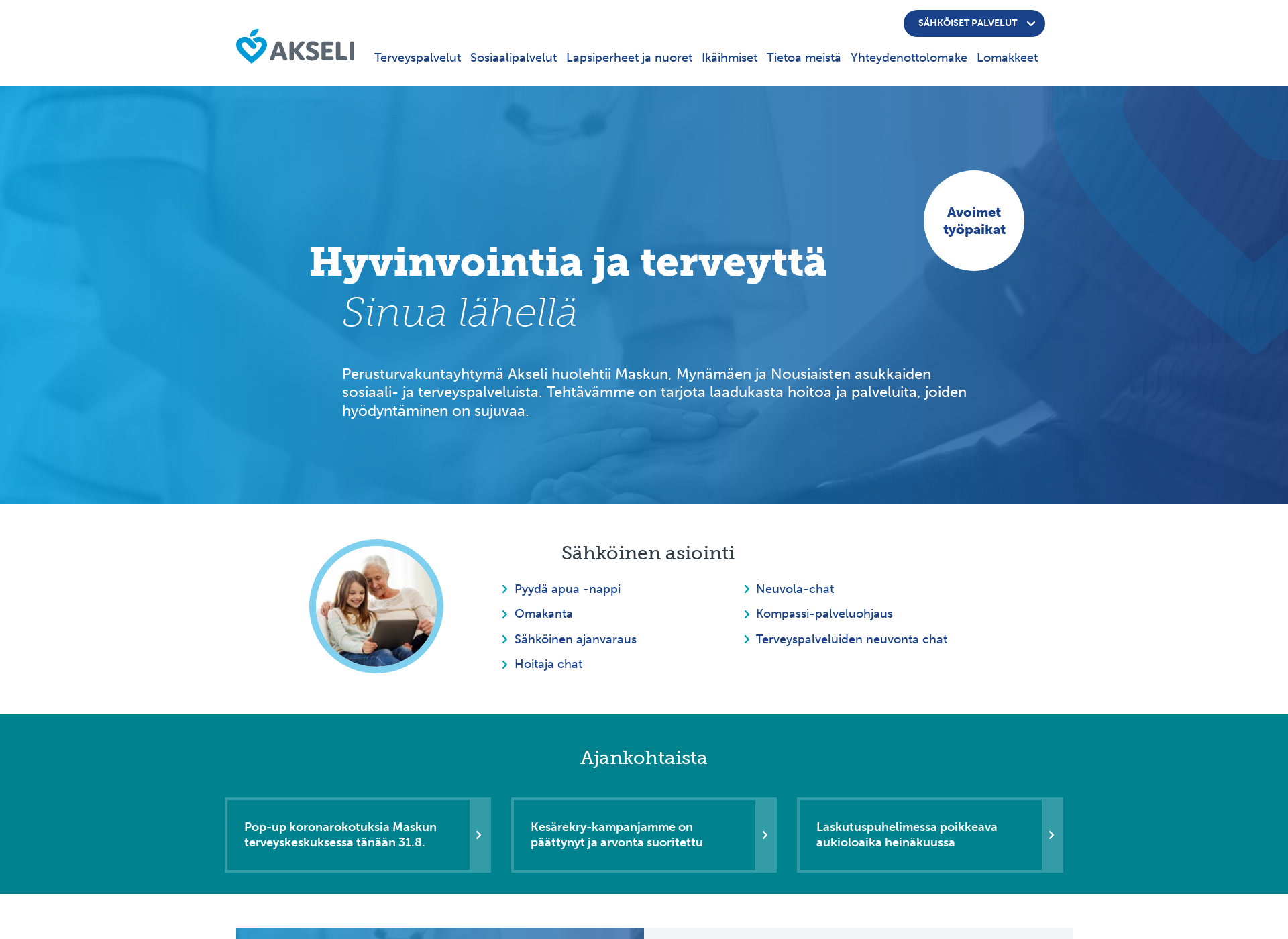 Skärmdump för soteakseli.fi