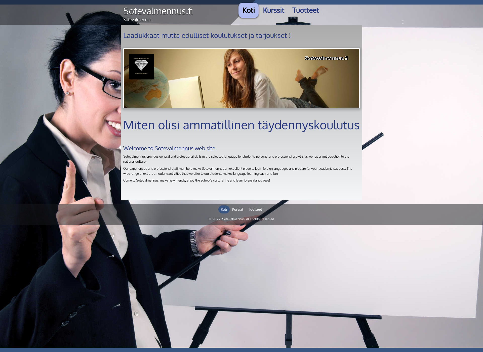 Screenshot for sotevalmennus.fi