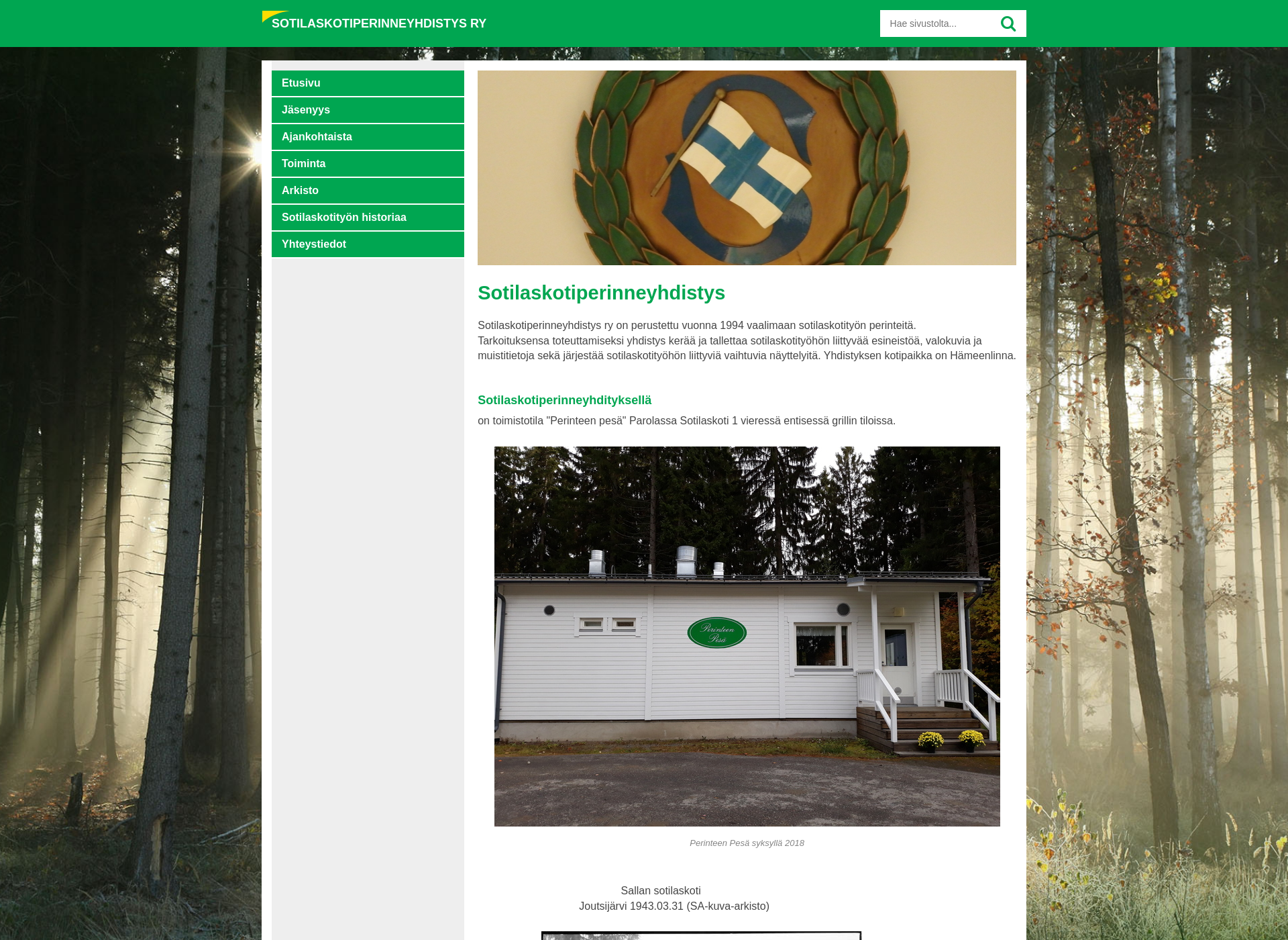 Screenshot for sotilaskotiperinneyhdistys.fi