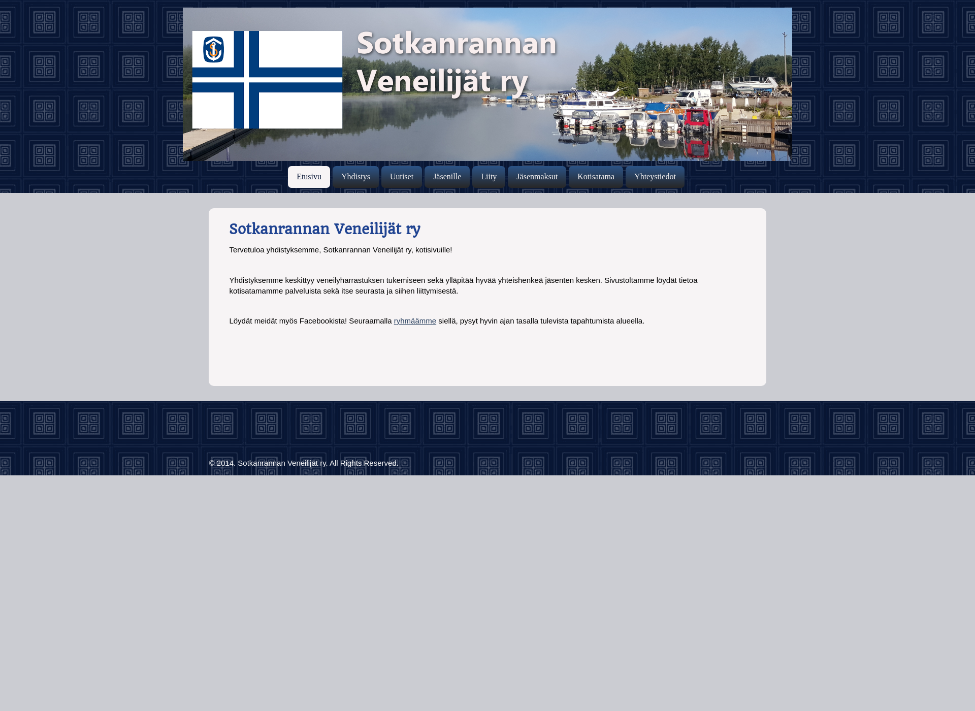 Skärmdump för sotkanrannanveneilijat.fi