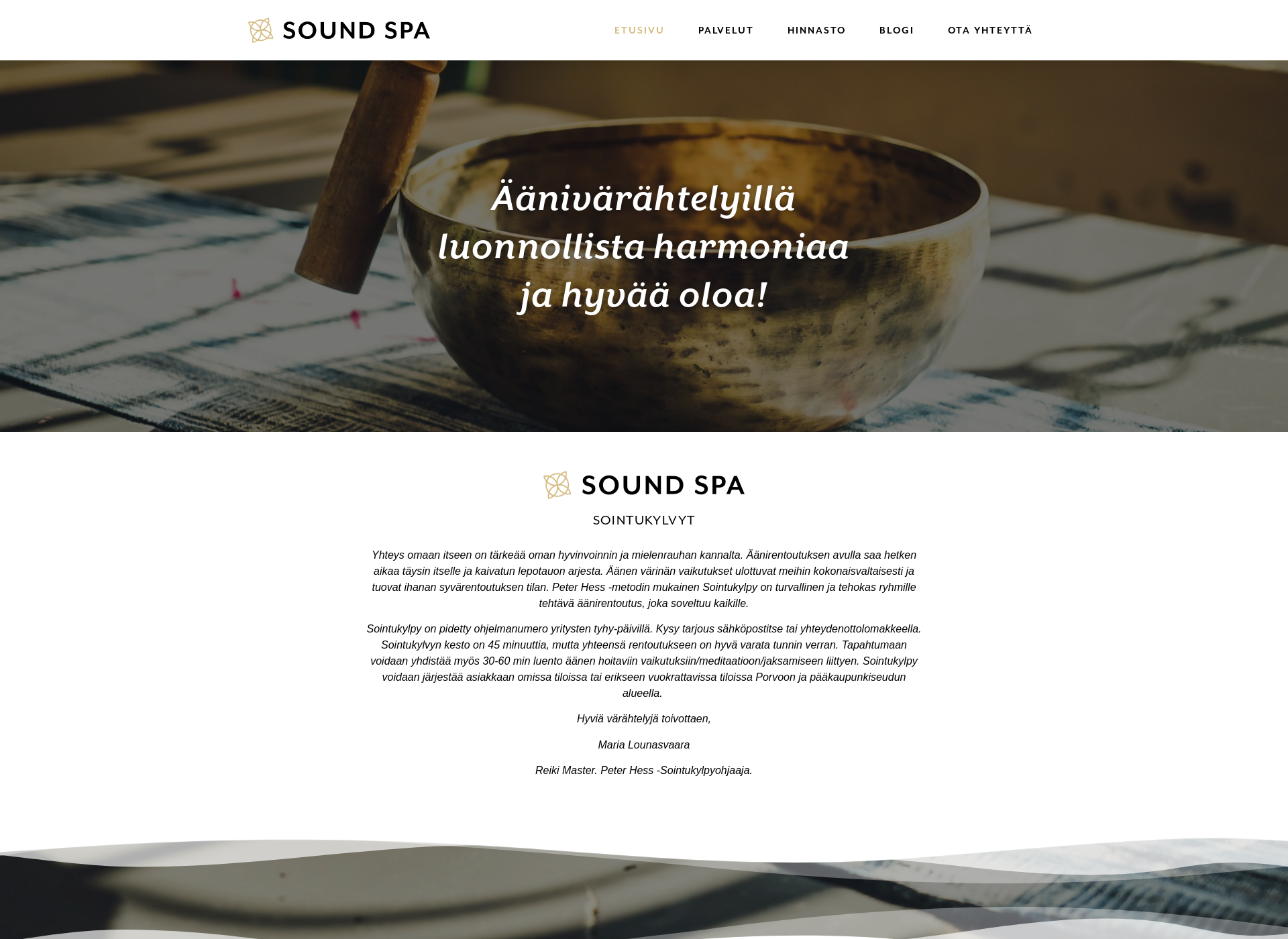 Skärmdump för soundspa.fi