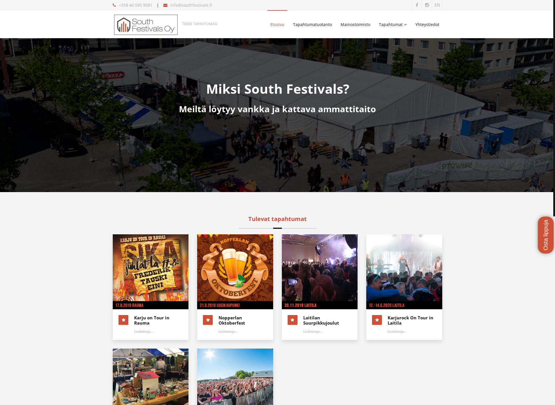 Screenshot for southfestivals.fi