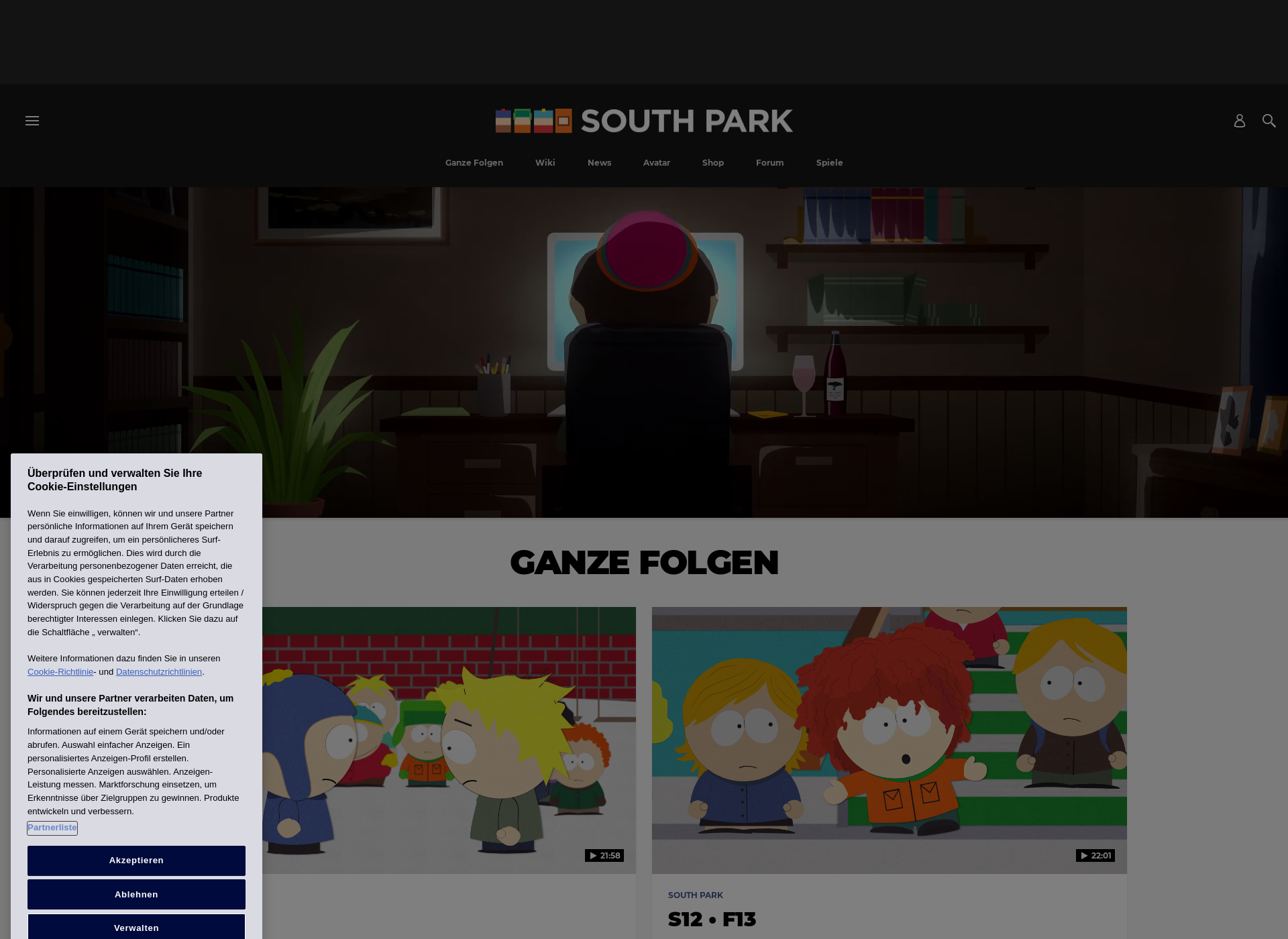Screenshot for southparkstudios.fi