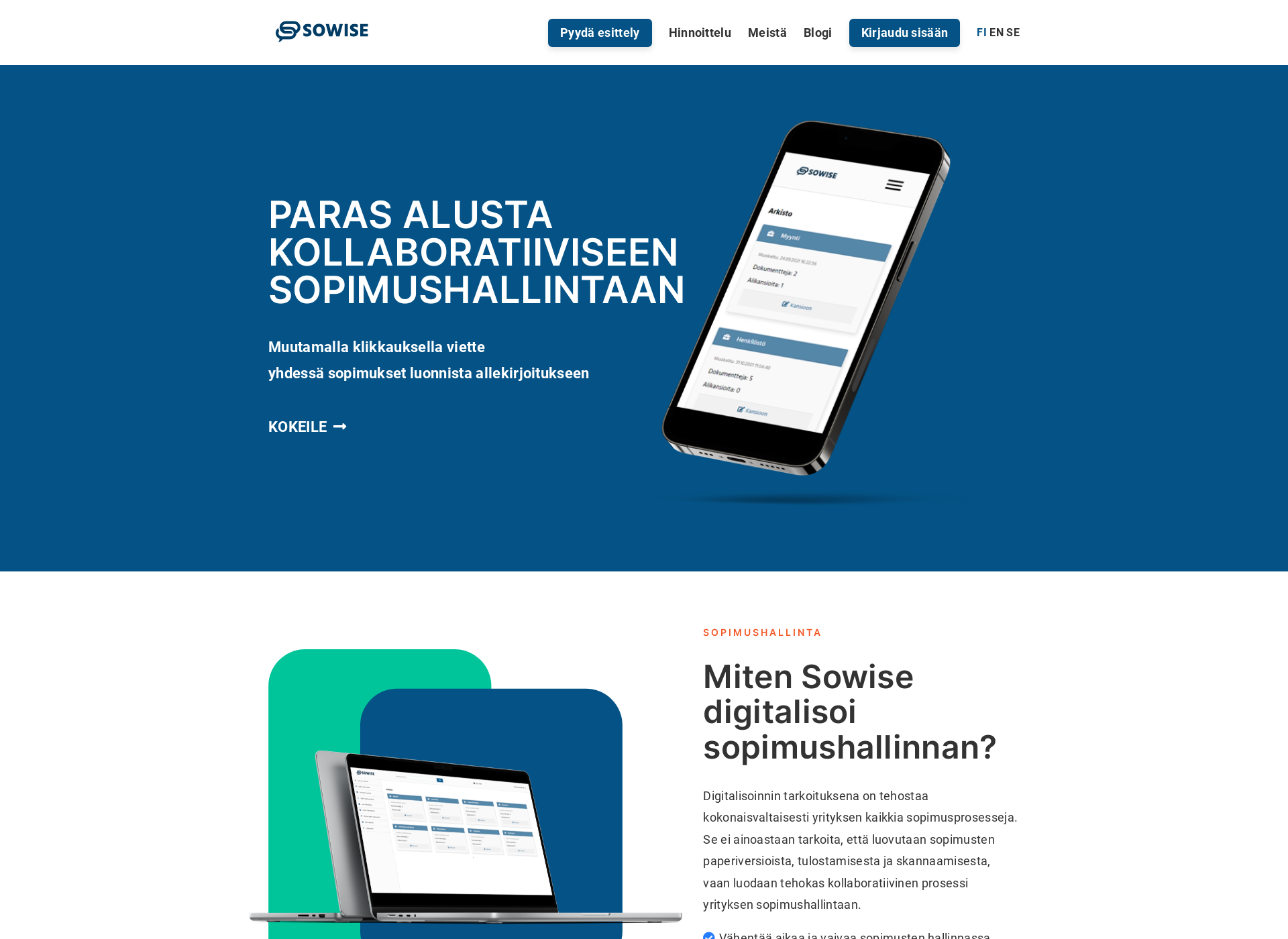 Screenshot for sowise.fi