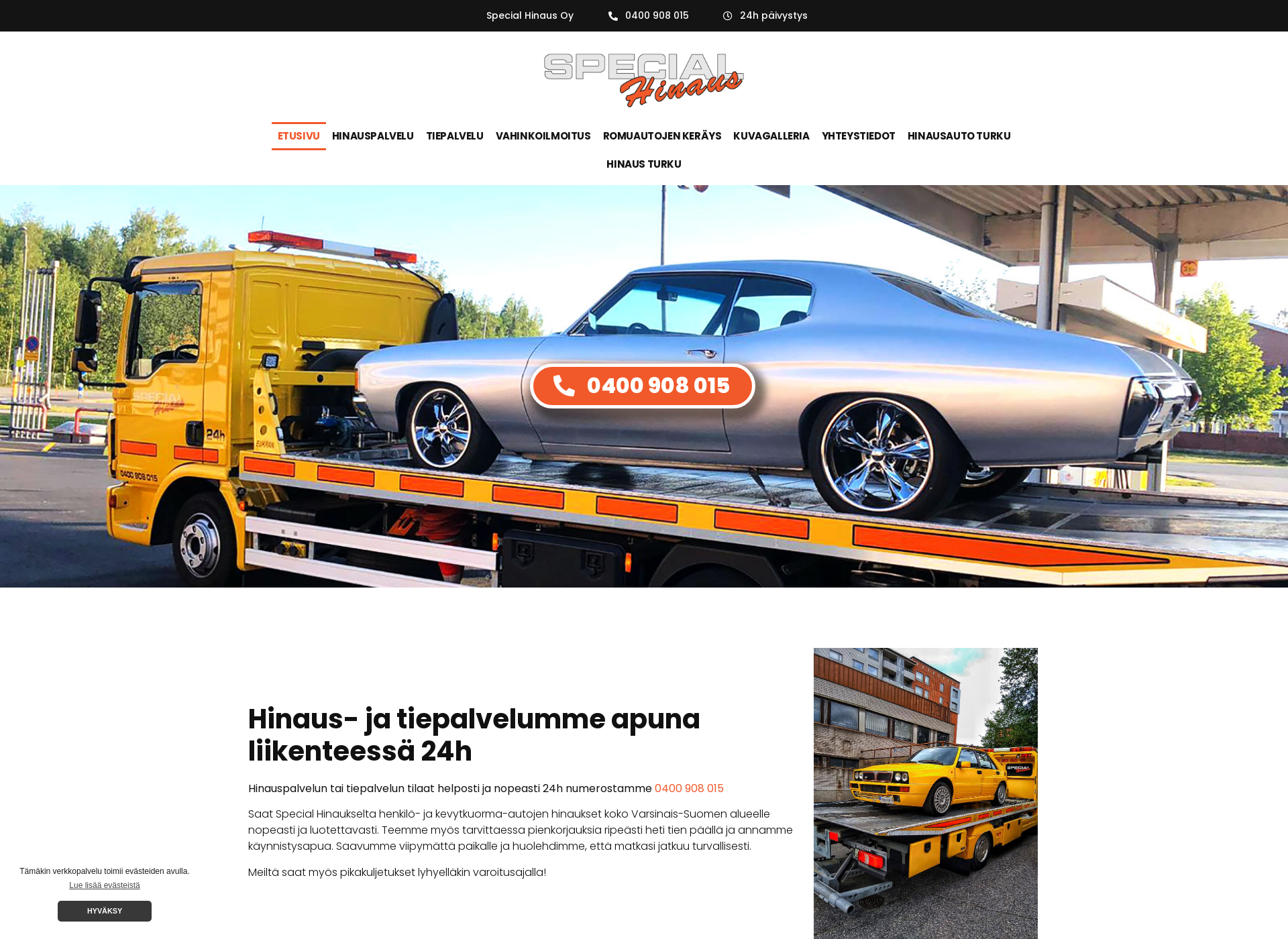 Skärmdump för specialhinaus.fi