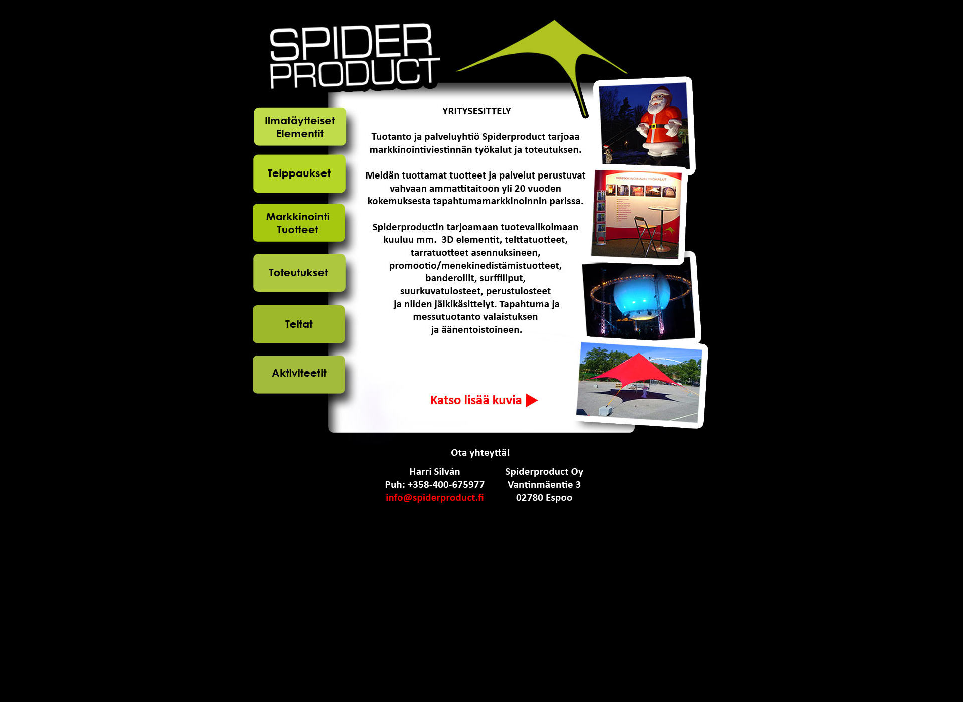 Screenshot for spiderproduct.fi