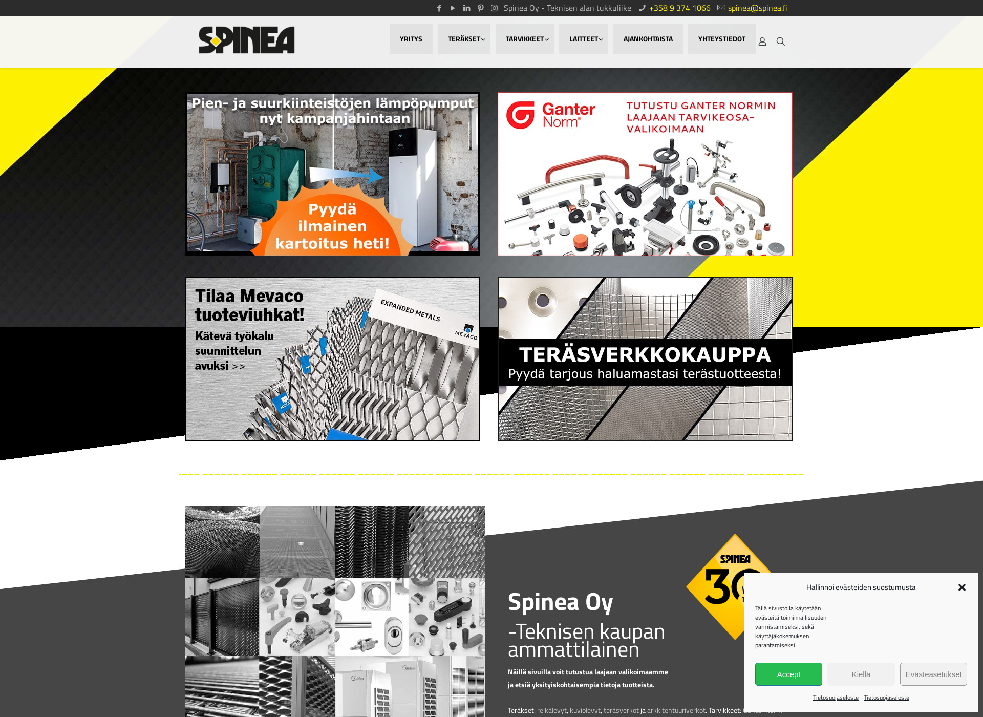 Screenshot for spinea.fi