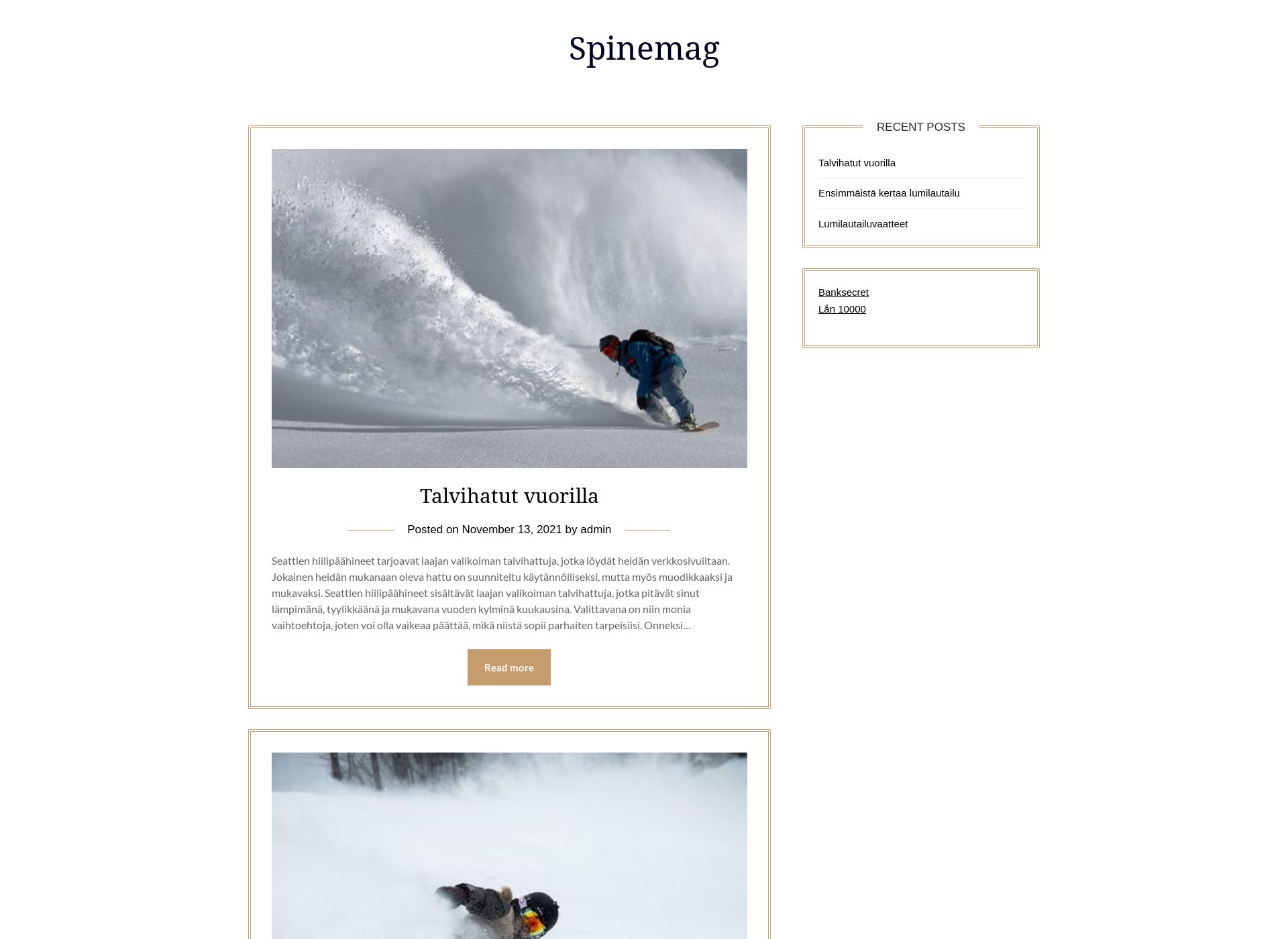 Skärmdump för spinemag.fi